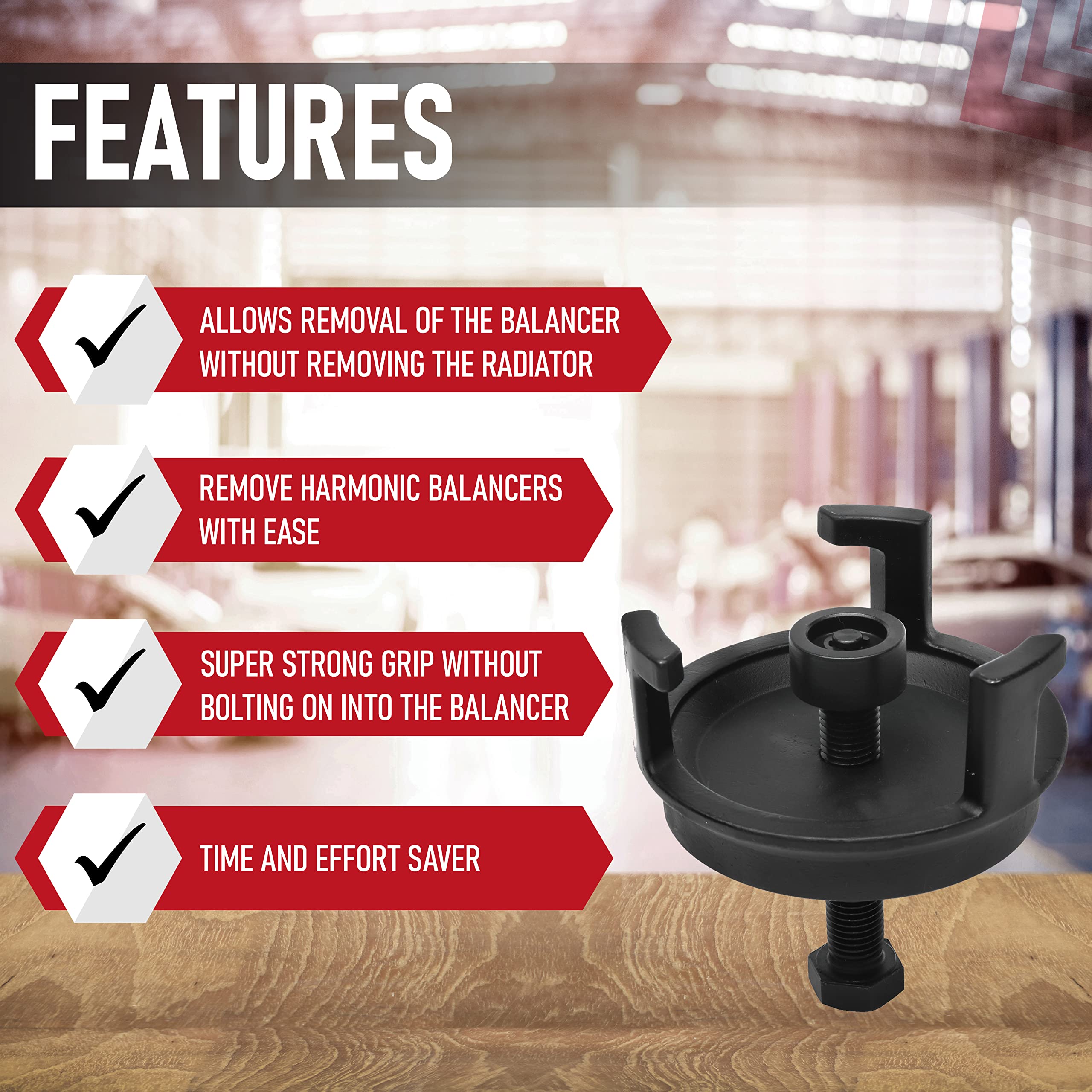 Harmonic Balancer Puller Crank Pulley Puller - Compatible with Chrysler, Jeep, Dodge & GM Vehicles with 3.5L V6, 4.7L V8, 5.7L V8, 6.1L V8 - Replaces 25264 - Like New