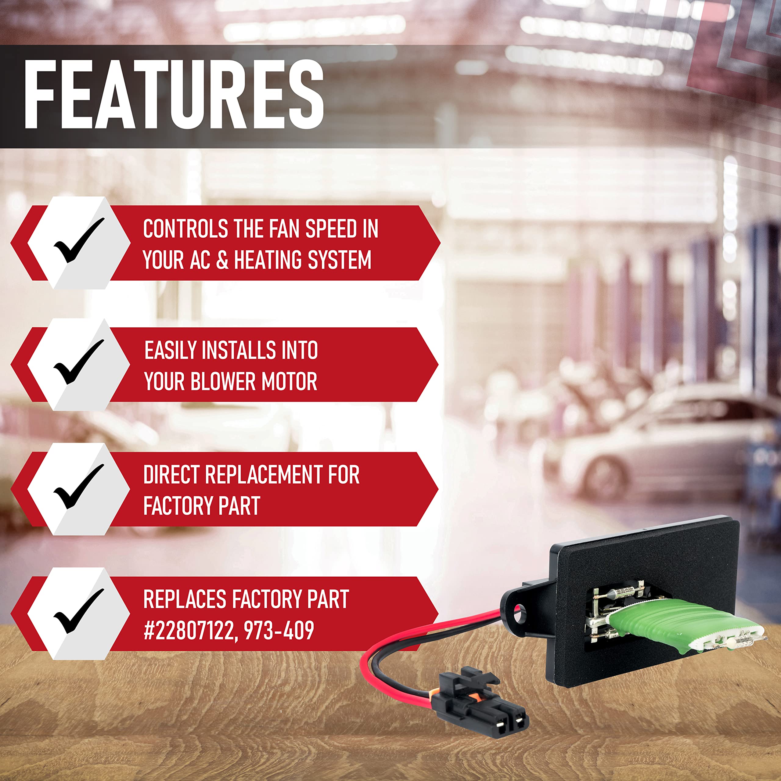 HVAC Blower Fan Resistor Harness Kit for Manual AC Controls- Replaces 22807122, 15305077, 973409 - Compatible with Chevy, Cadillac, GMC Vehicles - Escalade, Avalanche, Silverado, Tahoe, Sierra, Yukon - Very Good