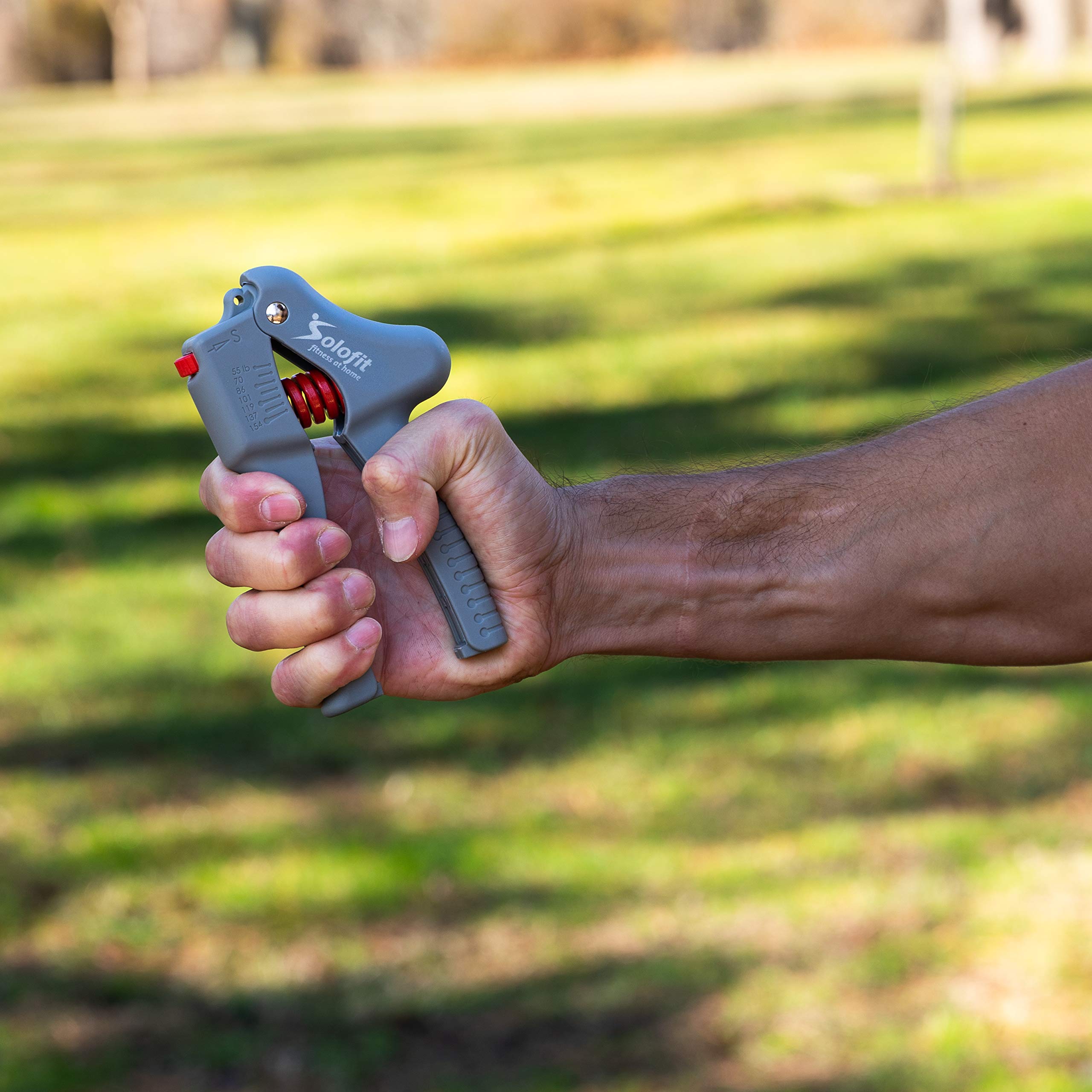 Solofit Hand Grip Strengthener with Adjustable Resistance (55 to 154lbs) � Heavy Duty Hand Workout Equipment for Finger Exercise � Hand & Finger Stretcher for Men & Women - Like New