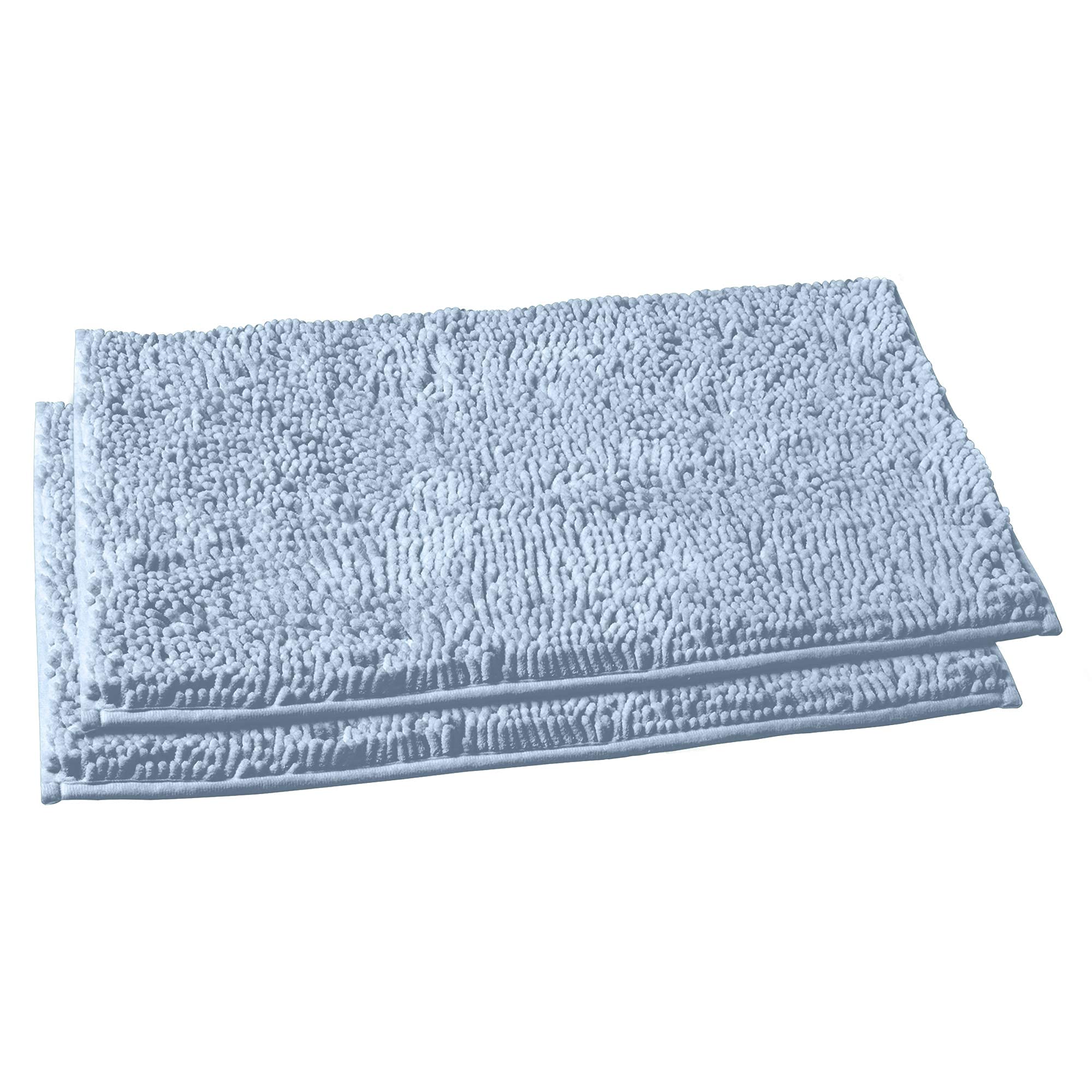 LuxUrux Bathroom Rug Mat Set�Extra-Soft Plush Bath mat Shower Bathroom Rugs Set,1'' Chenille Microfiber Material, Super Absorbent. (15 x 23'', Sky Blue) - Like New