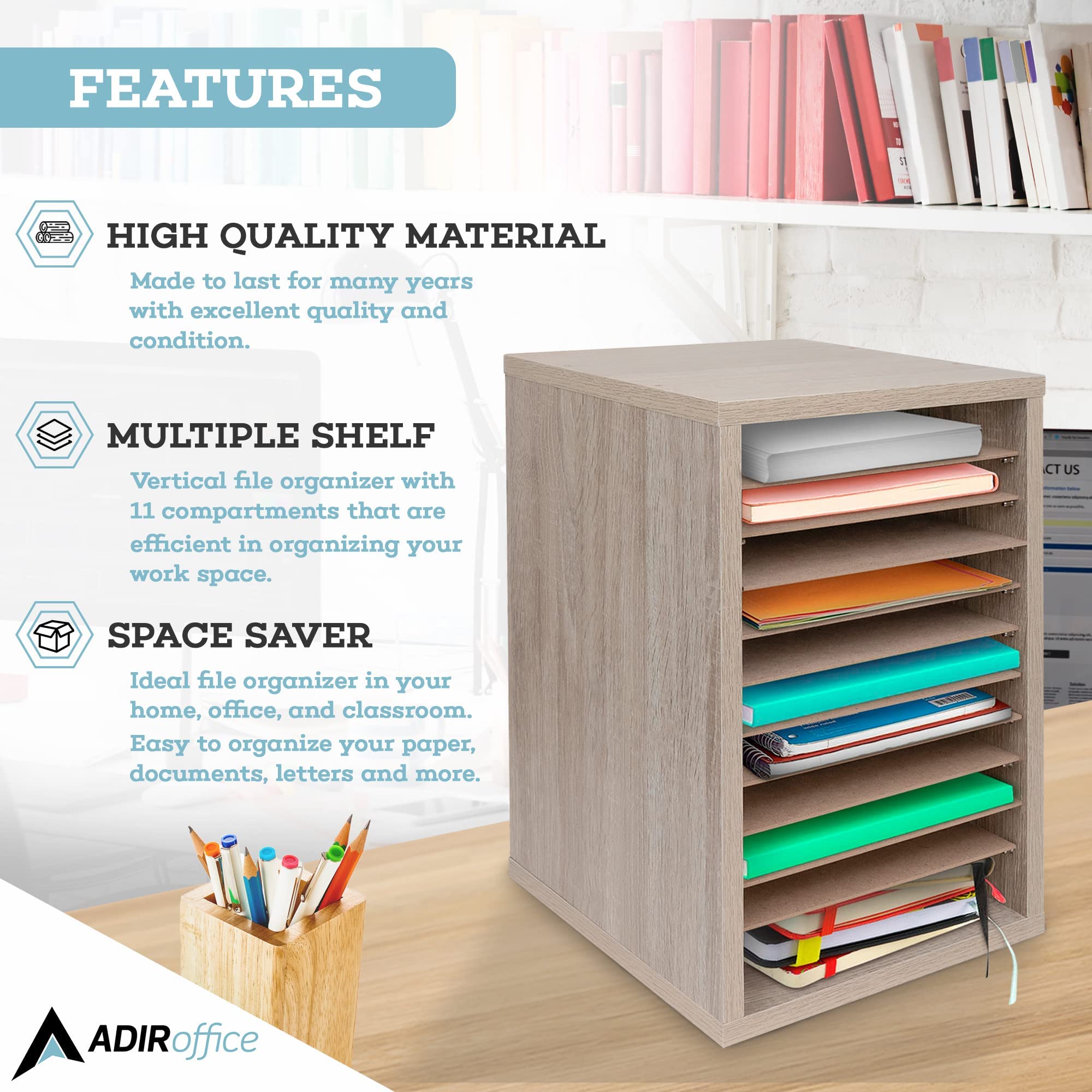 Adir Wood Literature Organizer - Like New