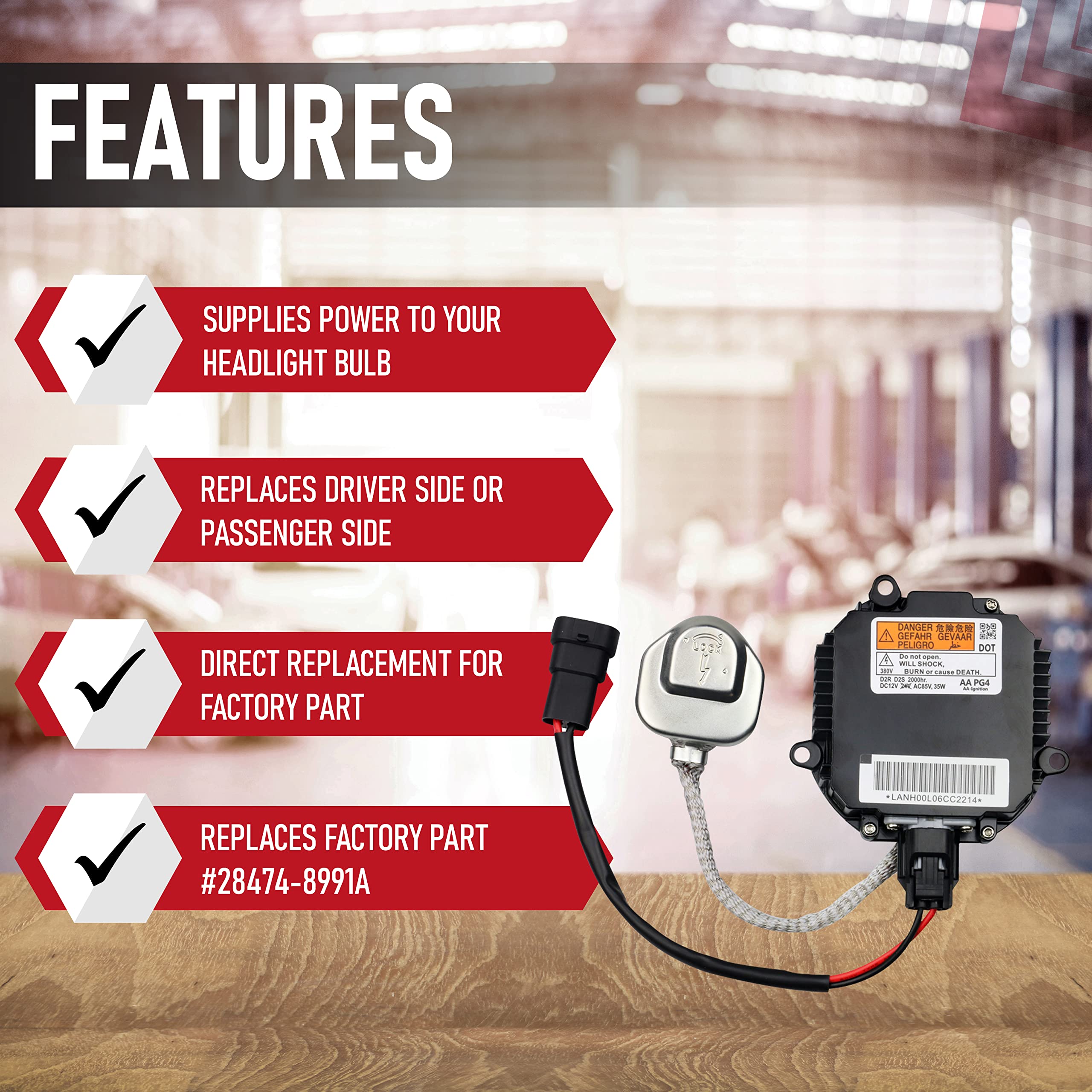 HID Ballast with Ignitor - Headlight Control Unit - Replaces 28474-8991A, 28474-89904, NZMNS111LANA - Compatible with Nissan & Inifiniti Vehicles - Murano, Maxima, Altima, 350Z, QX56, G35, FX35 - Very Good