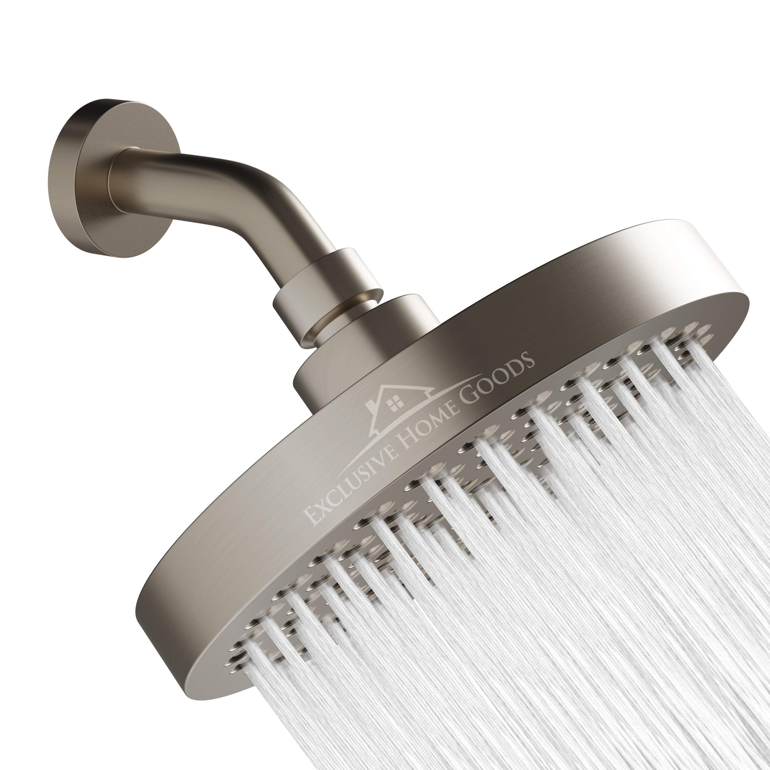 Heatsistence-Rainfall Shower Head - 6" High Pressure Shower Heads - 1.8 GPM Shower Heads with Anti-Clog 90 Rubber Jets - 360� Rotation Adjustable Shower Head - Rustproof Bathroom Shower Head - Like New