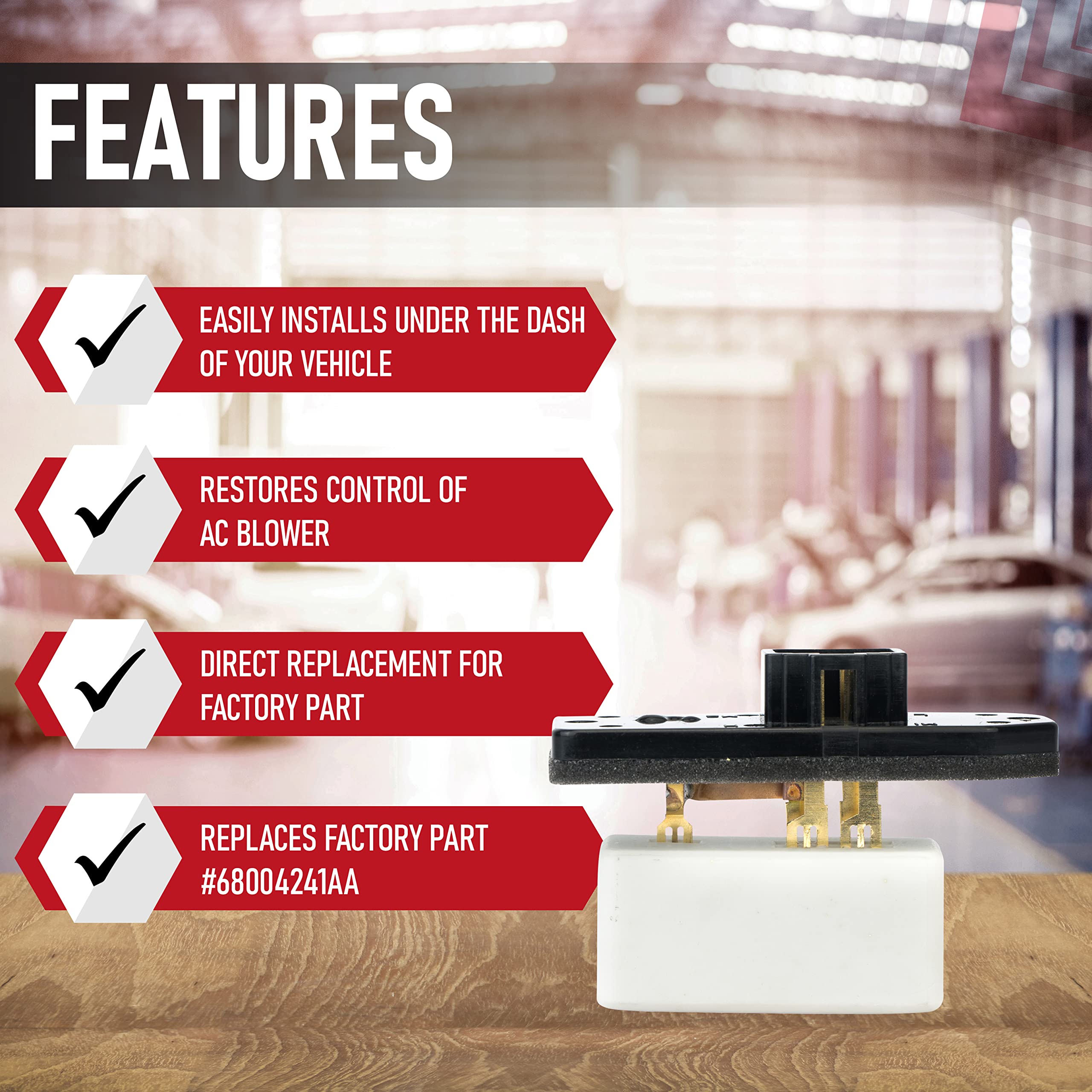 HVAC Blower Motor Fan Resistor - AC Heater Relay - Replaces 973-020, 68004241AA, 5012212AA, 4720278 - Compatible with Chrysler, Dodge & Jeep Vehicles - Ram 1500, 2500, Concorde, Grand Cherokee - Very Good