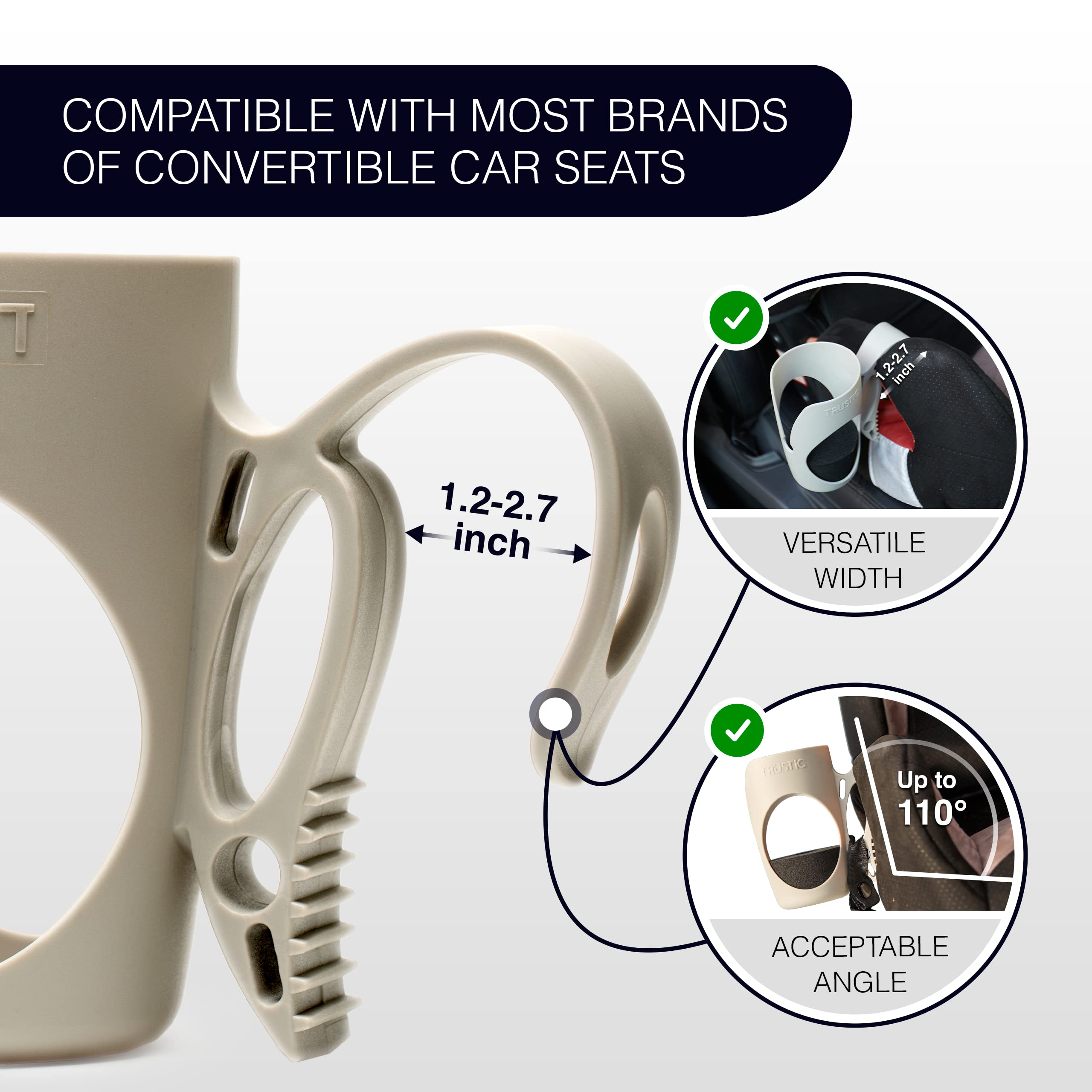 Trustic - Child Cup Holder for Convertible Car Seats - Compatible with Britax ClickTight Marathon, Boulevard, Advocate Car Seats - Like New