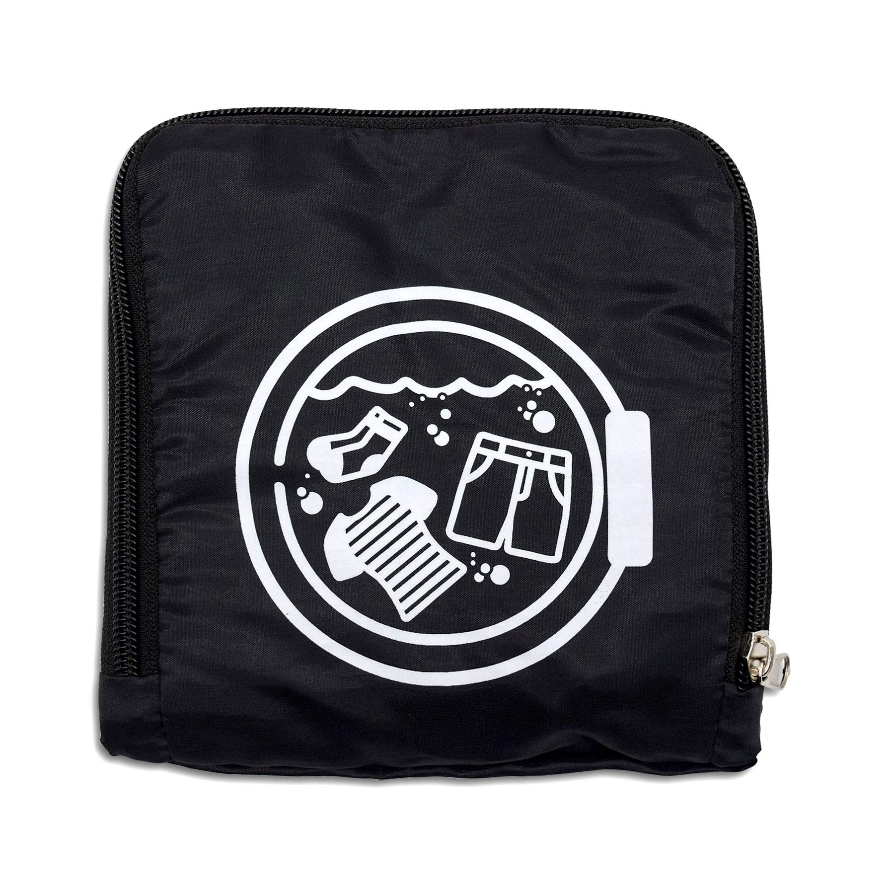 Travel Laundry Bag - Drawstring Pouch for Dirty Clothes, Suitcase Organization, Compact Nylon Reusable Zippered Undergarments Bag, Hamper Liner, Travel Accessories for Home & College - Like New