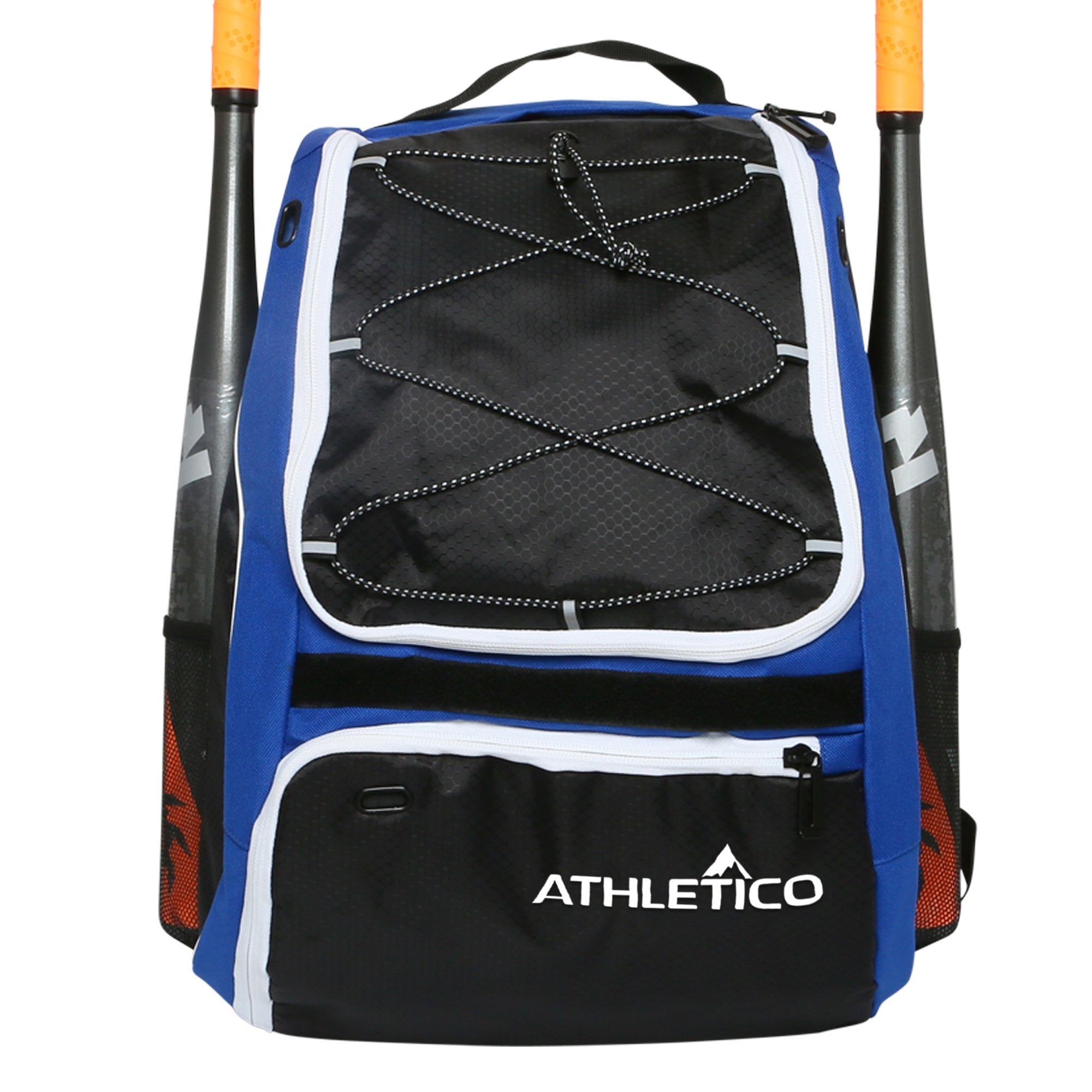 Athletico Baseball Bat Bag - Backpack for Baseball, T-Ball & Softball Equipment & Gear for Youth and Adults | Holds Bat, Helmet, Glove, & Shoes | Separate Shoe Compartment & Fence Hook (Blue) - Good