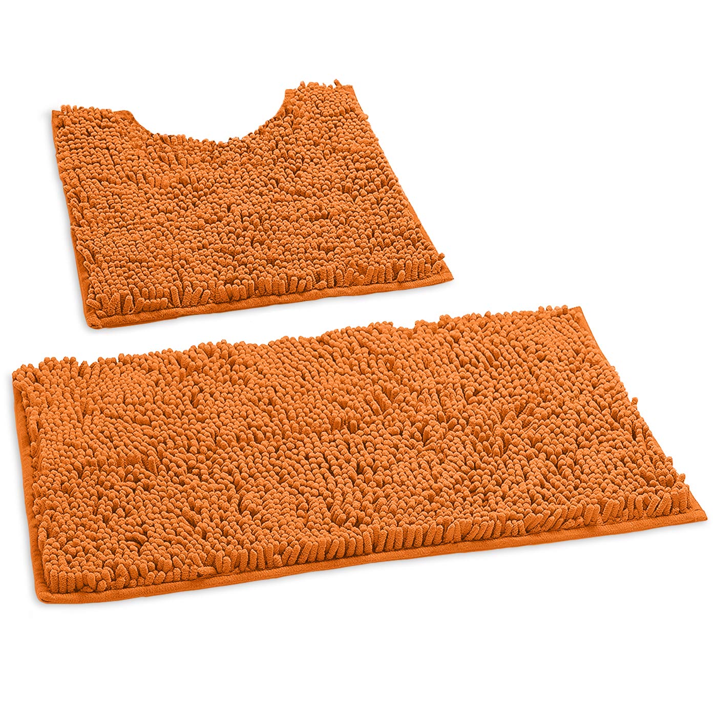 Bathroom Rugs Sets 2 Piece, Luxury Chenille Bath Mat Set, Soft Plush Anti-Slip Rectangular Bath Rug + U-Shaped Toilet Mat. Super Absorbent, Machine Washable. - Acceptable