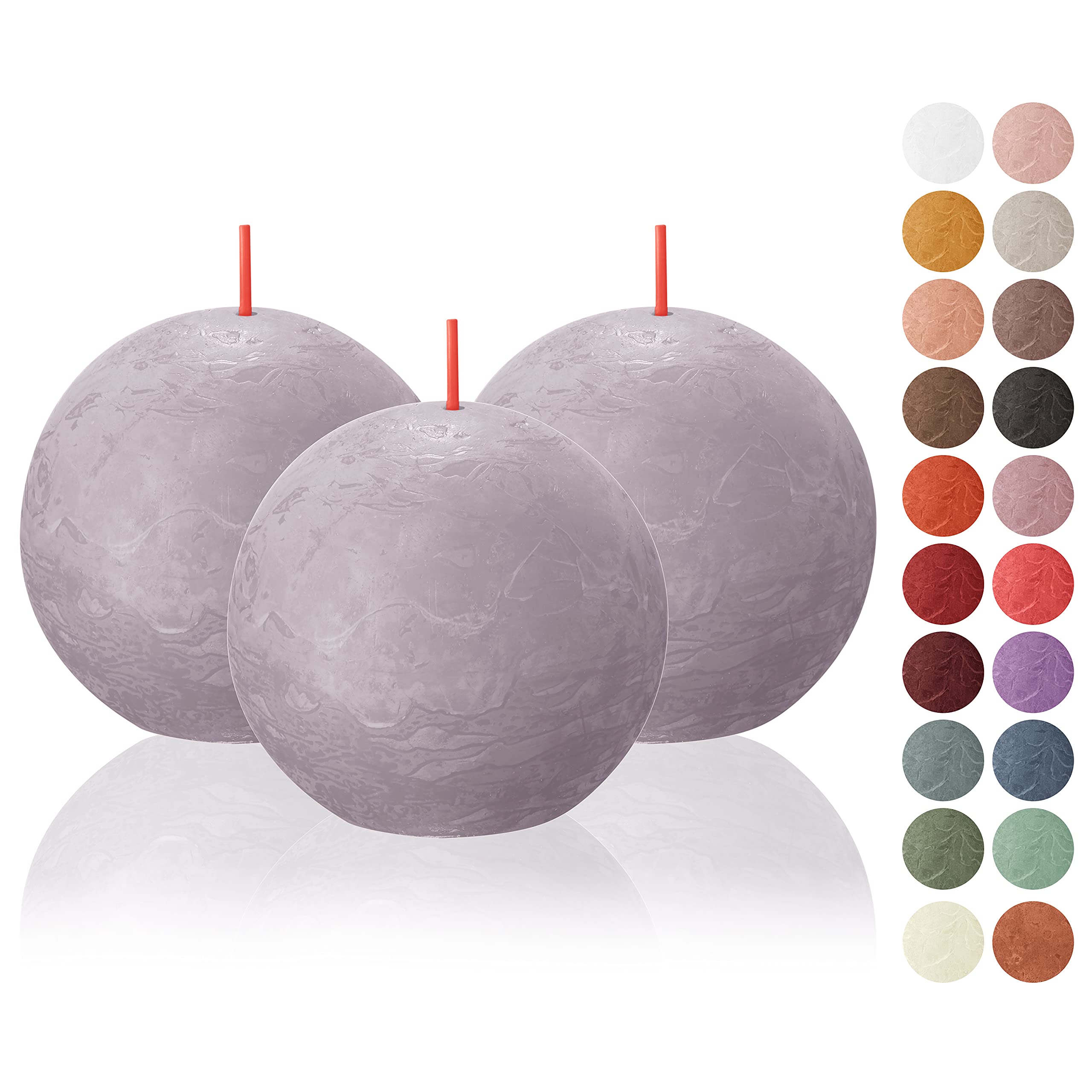 BOLSIUS 3 Pack Frosted Lavender Rustic Ball Pillar Candles - 3 Inch - Premium European Quality - Includes Natural Plant-Based Wax - Unscented Dripless Smokeless 25 Hour Party D�cor Candles - Collectible Very Good