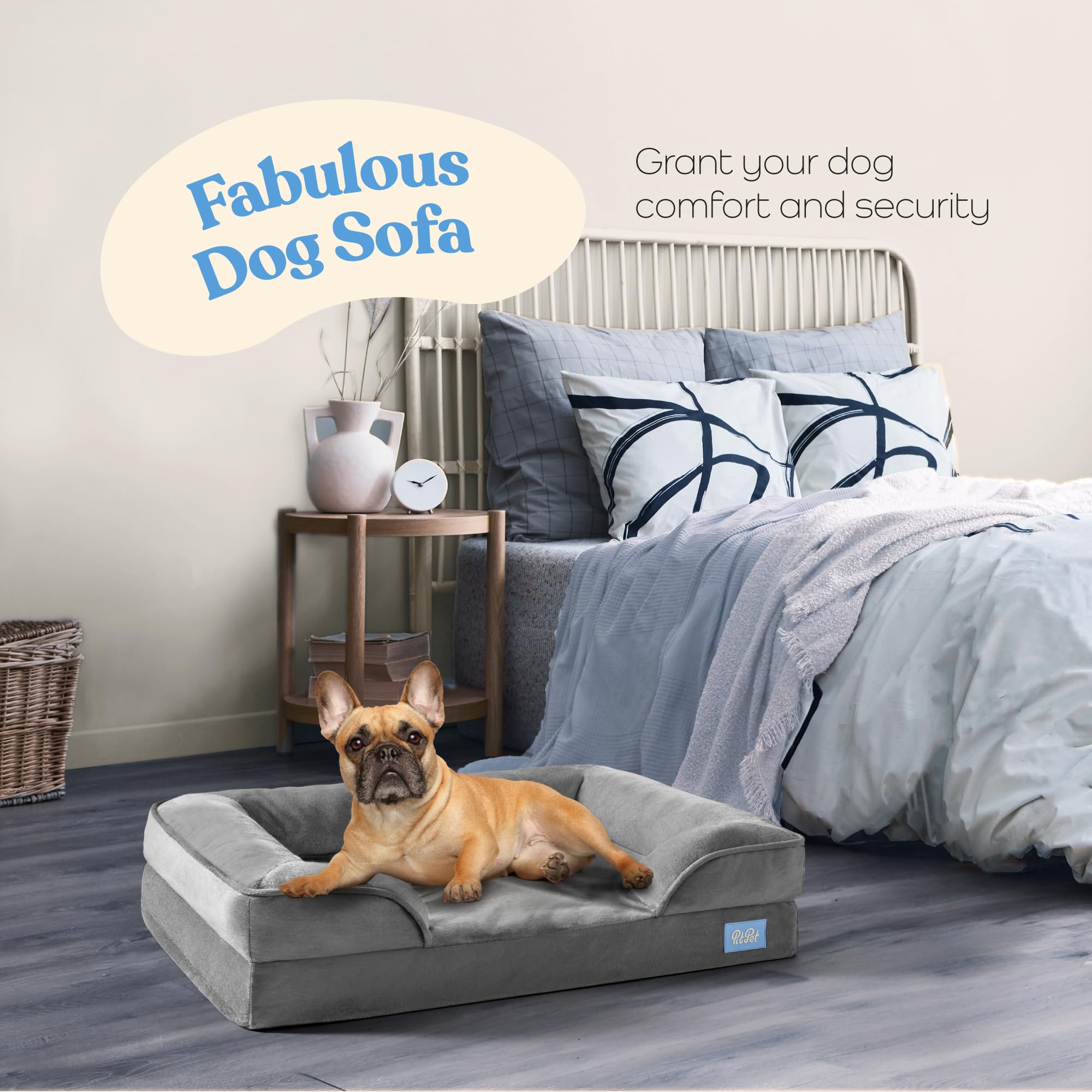 Orthopedic Sofa Dog Bed - Ultra Comfortable Dog Beds for Medium Dogs - Breathable & Waterproof Pet Bed- Egg Foam Sofa Bed with Extra Head and Neck Support - Removable Washable Cover & Nonslip Bottom. - Very Good
