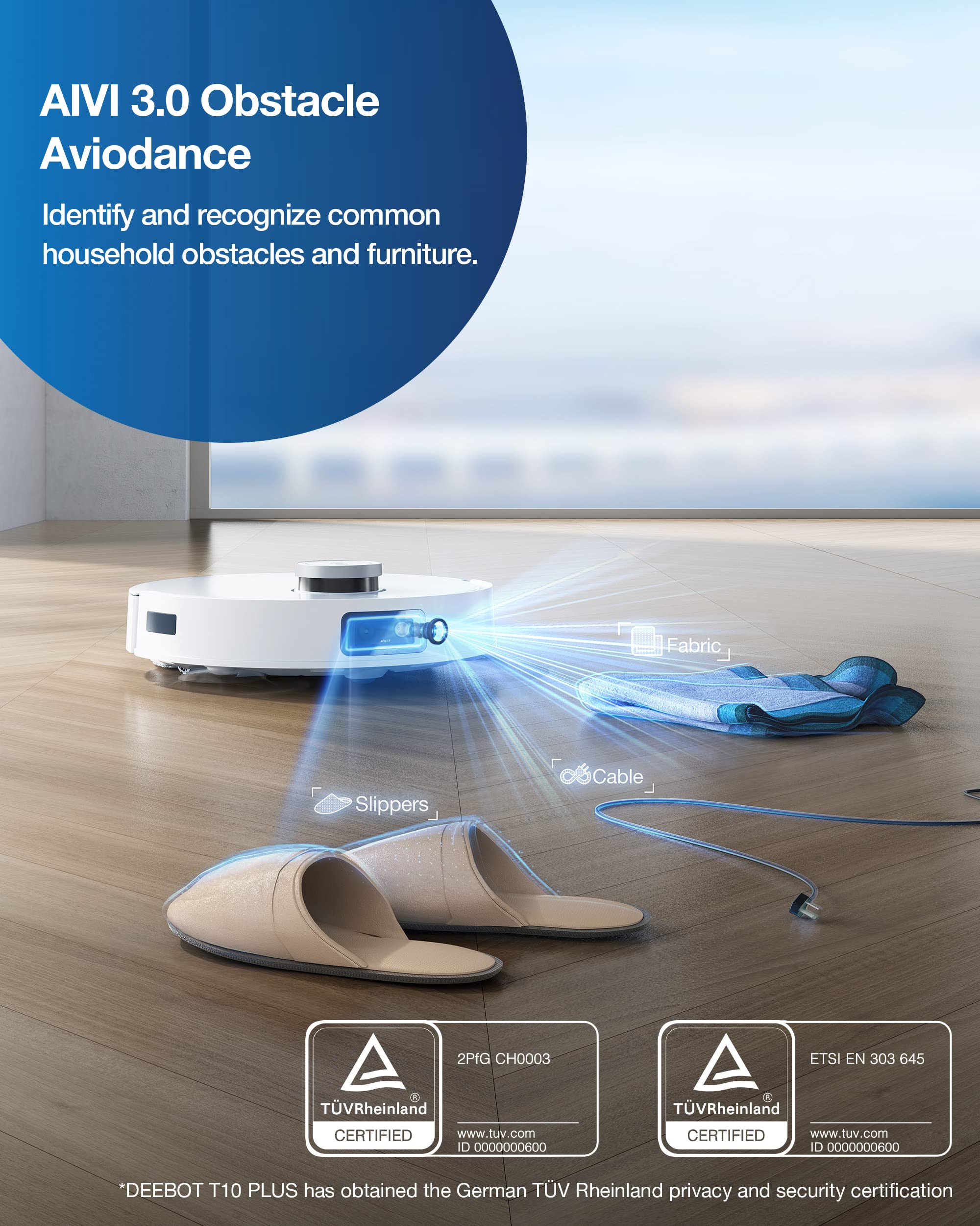 ECOVACS DEEBOT T10 Plus Robot Vacuum and Mop Combo with Auto-Empty Station, 3000Pa, AIVI 3.0 Obstacle Avoidance, OZMO Pro 3.0 Oscillating Mopping, 3D Map, Air Freshener - Very Good