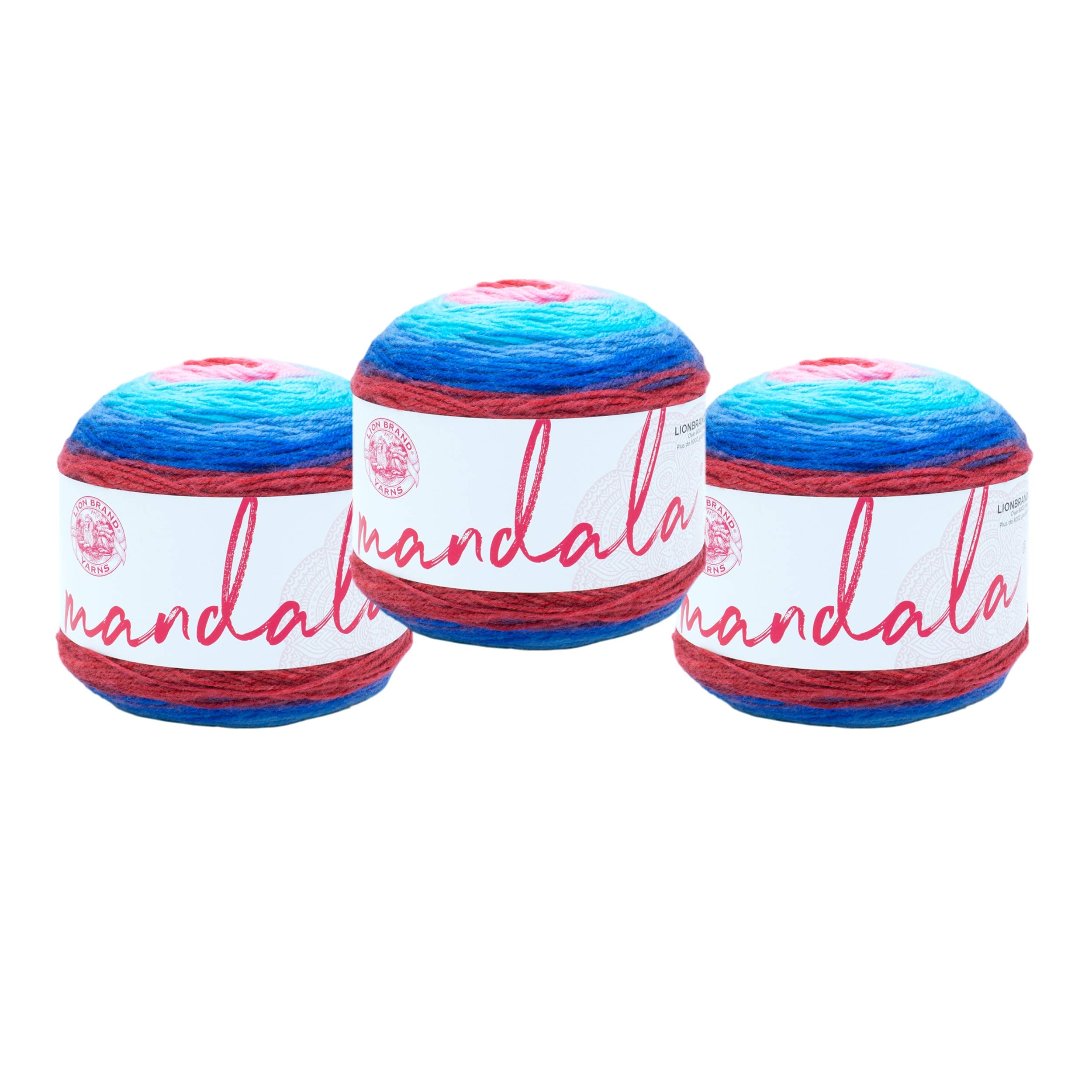 (3 Pack) Lion Brand Yarn 525-203 Mandala Yarn, Phoenix3 - Like New