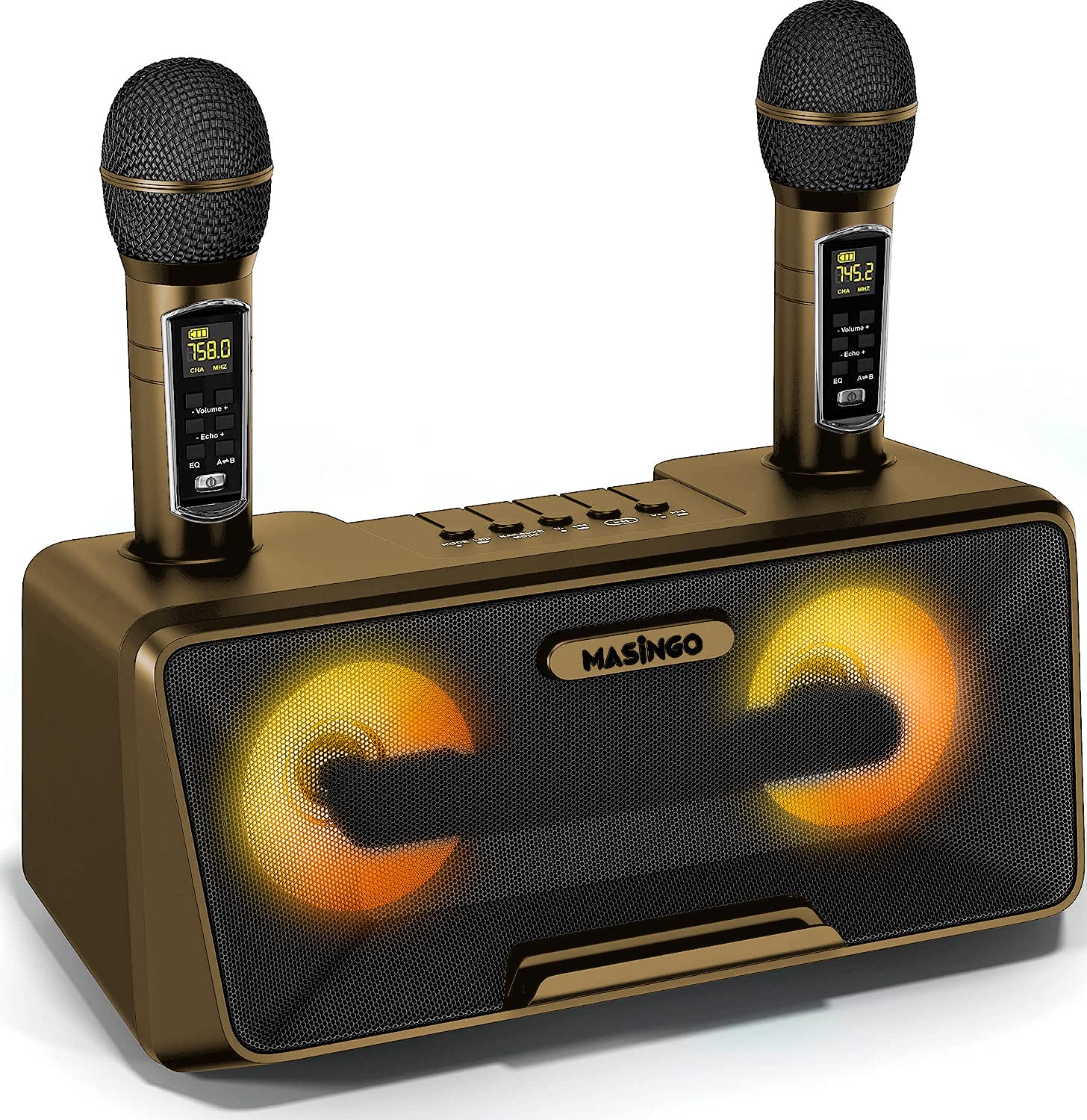 Portable Karaoke Machine for Kids & Adults - Best Birthday Gift w/Bluetooth Speakers, 2 Wireless Microphones, LED Lights, Tablet Holder, PA System & Karaoke Song Mode! - Like New