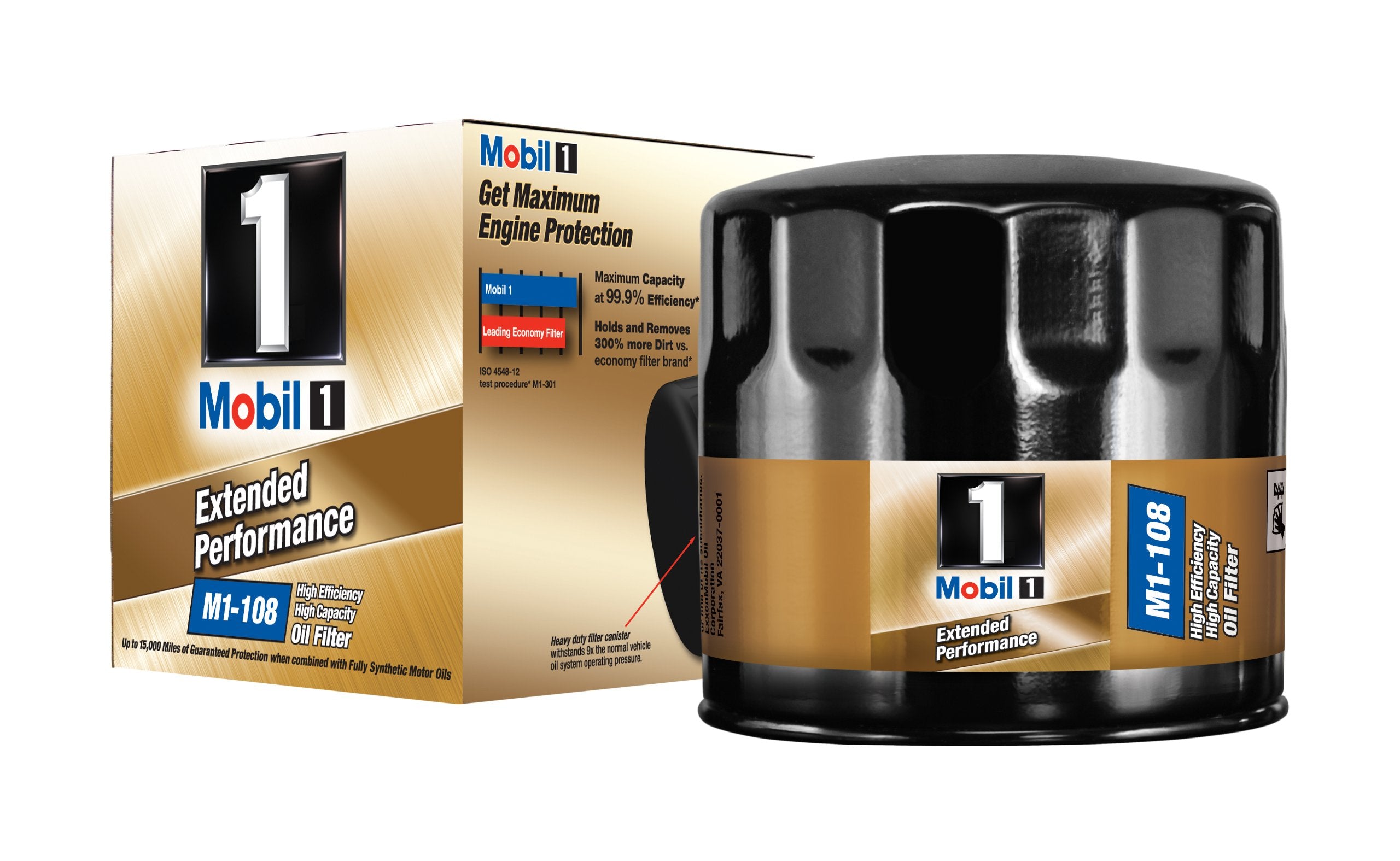 Mobil 1 M1-108 Extended Performance Oil Filter (Pack of 2) - Like New