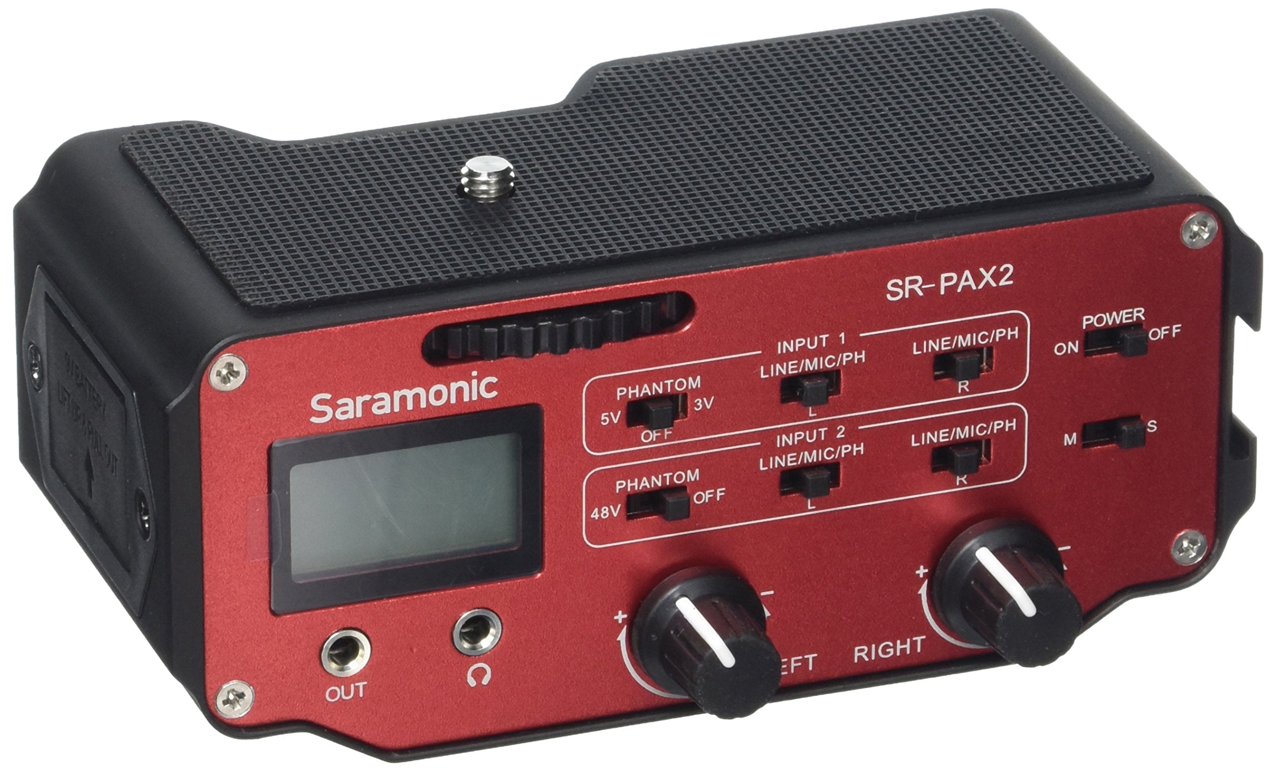 Saramonic SR-PAX2 Audio Adapter for Mirrorless, DSLR & Black Magic Pocket Cameras (Red/Black) - Acceptable