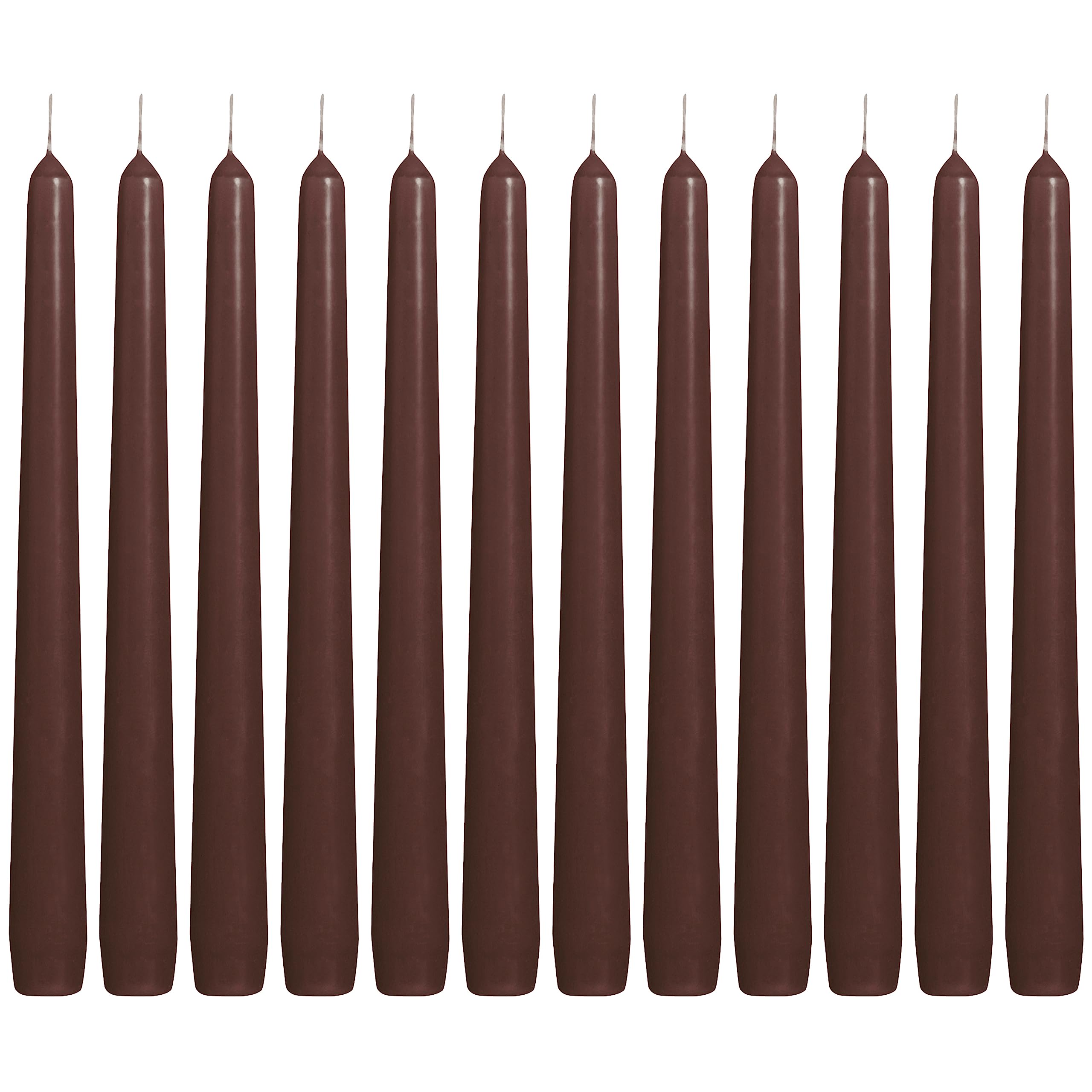 BOLSIUS Maroon Taper Candles - 12 Pack Individually Wrapped Unscented 10 Inch Dinner Candle Set - 8 Burn Hours - Premium European Quality - Smokeless & Dripless Household Wedding & Party Candlesticks - Like New