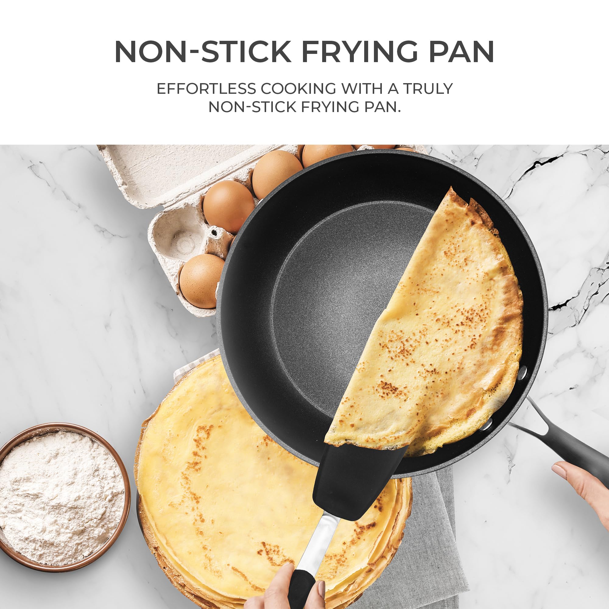 Belwares Nonstick Frying Pan - 10 Inch Non Stick Skillet Egg Frying Pan – Lightweight Aluminum Hard-Anodized Fry Pan for Kitchen Cooking with Gas, Electric, Oven or Induction - Like New