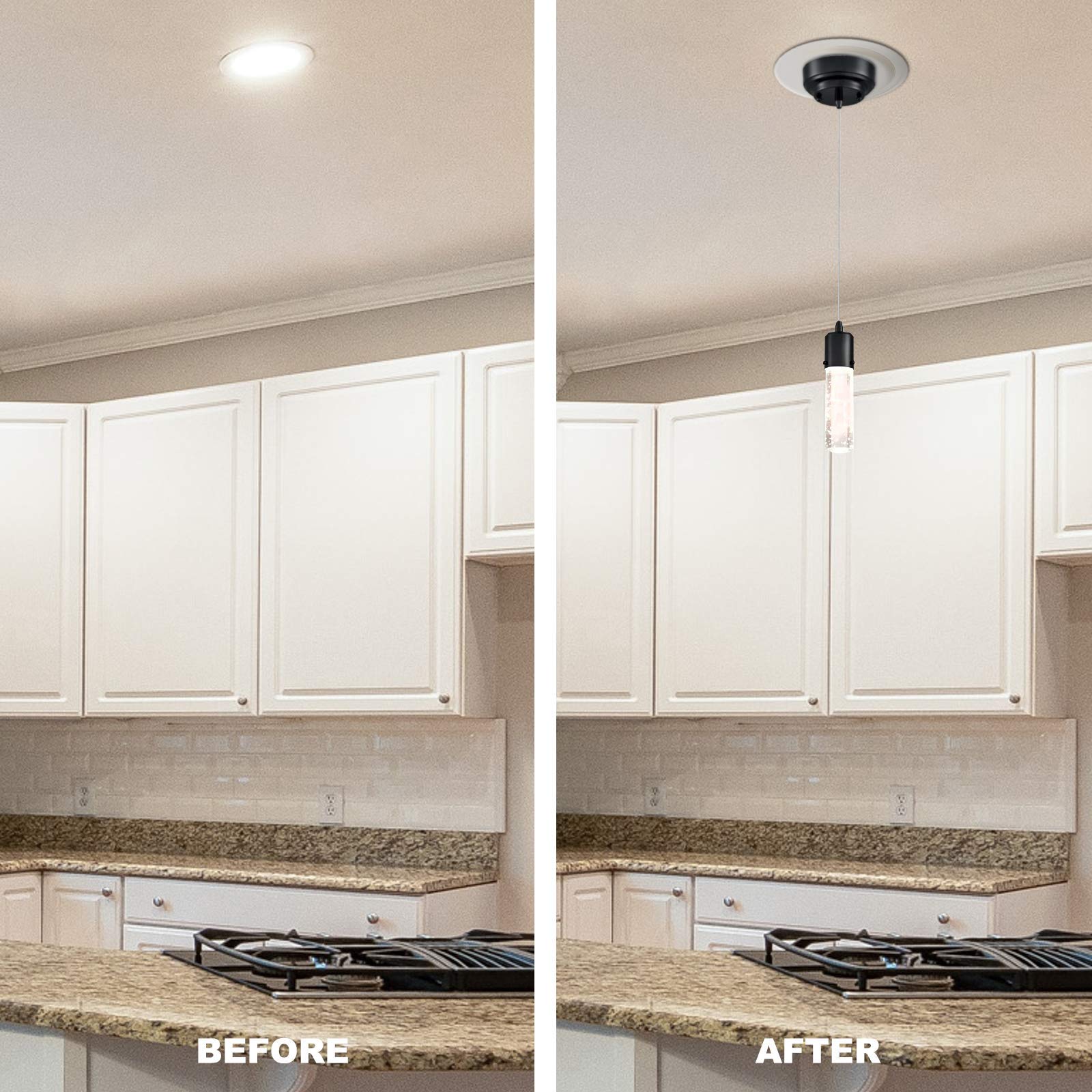 Ciata Lighting Recessed Lighting Converter for Pendant or Light Fixtures in White Finish - Acceptable