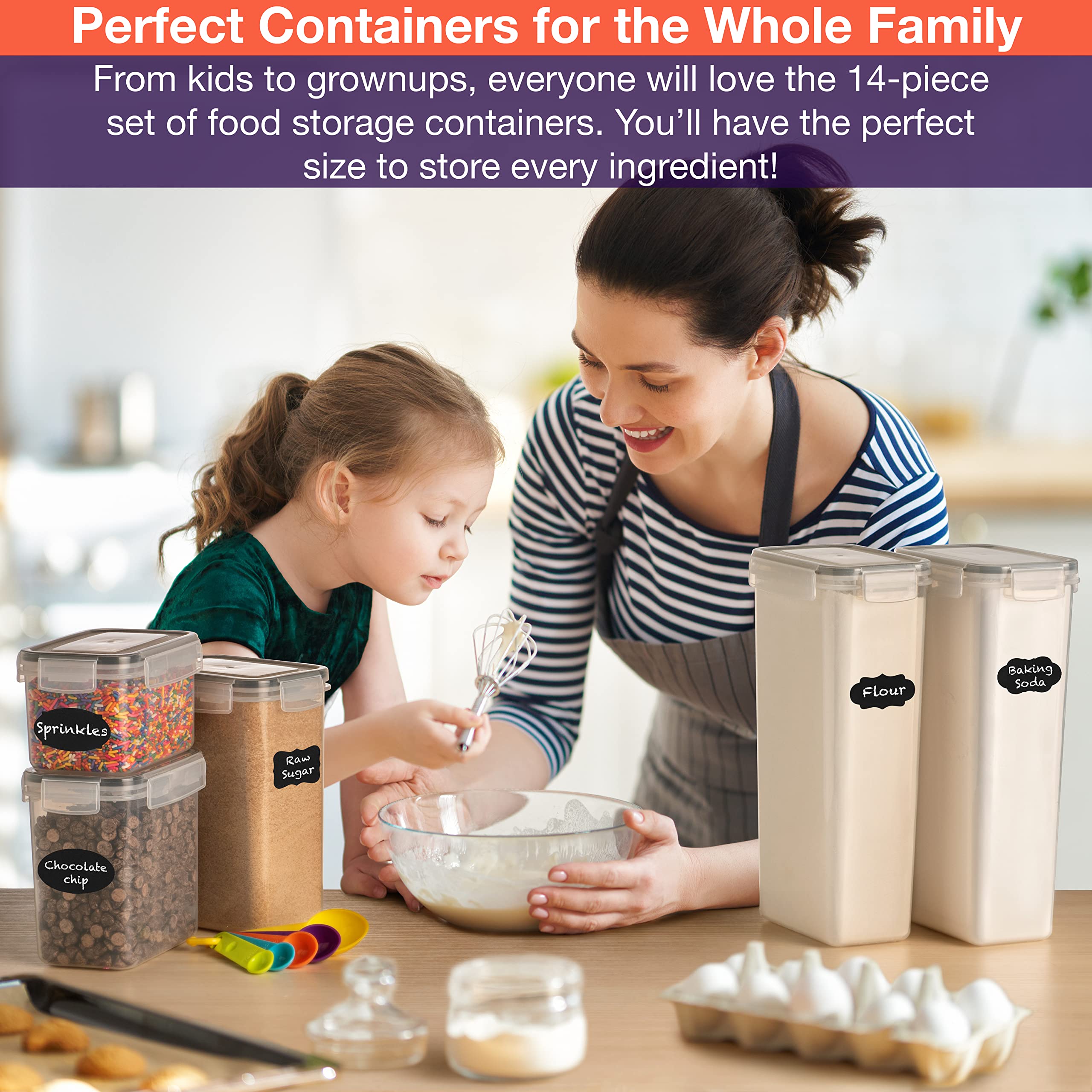 ClearSpace Airtight Food Storage Containers – Pack BPA Free Kitchen Organization Set for Pantry Organization and Storage, Plastic Canisters with Durable Lids Ideal for Cereal, Flour & Sugar  - Very Good