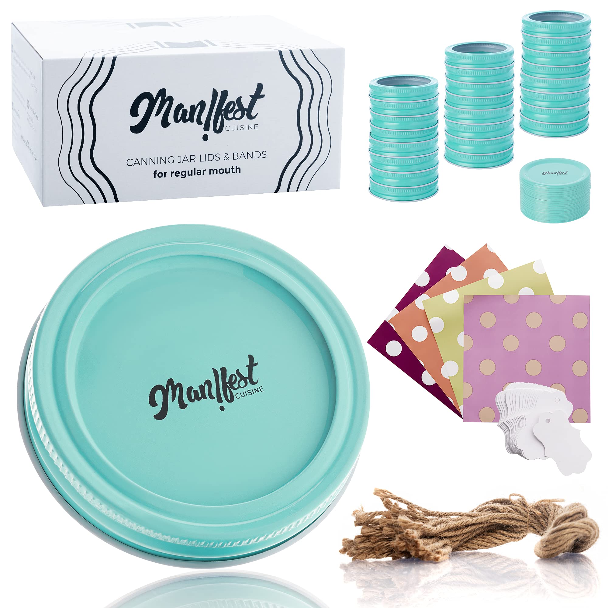 Mason Jar Lids and Rings for Canning - Jars Bands Regular Mouth Seals Ball Small with 70MM 24 Sets - Like New