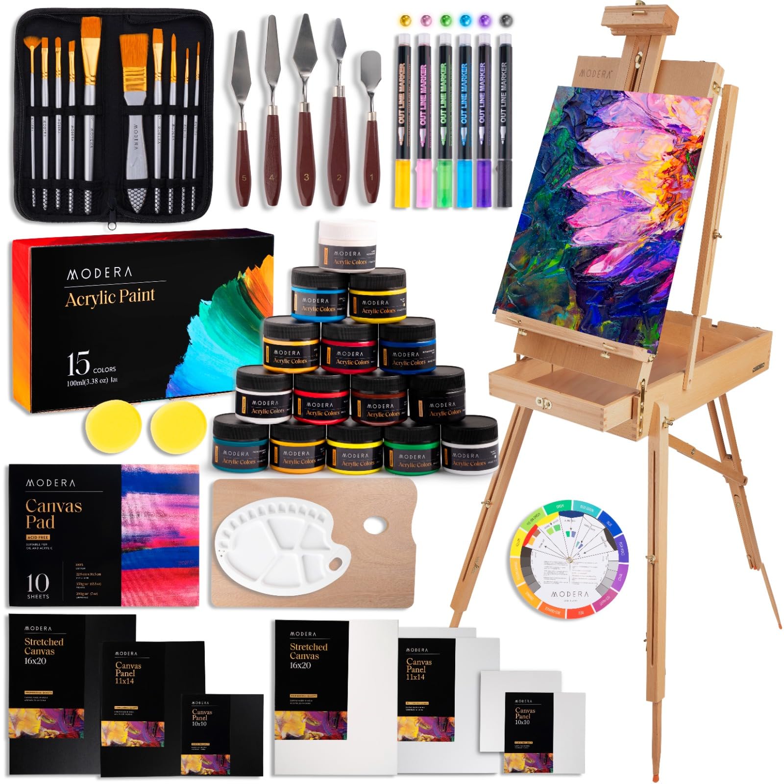 Acrylic Painting Set (French Easel Painting Set)  - Very Good