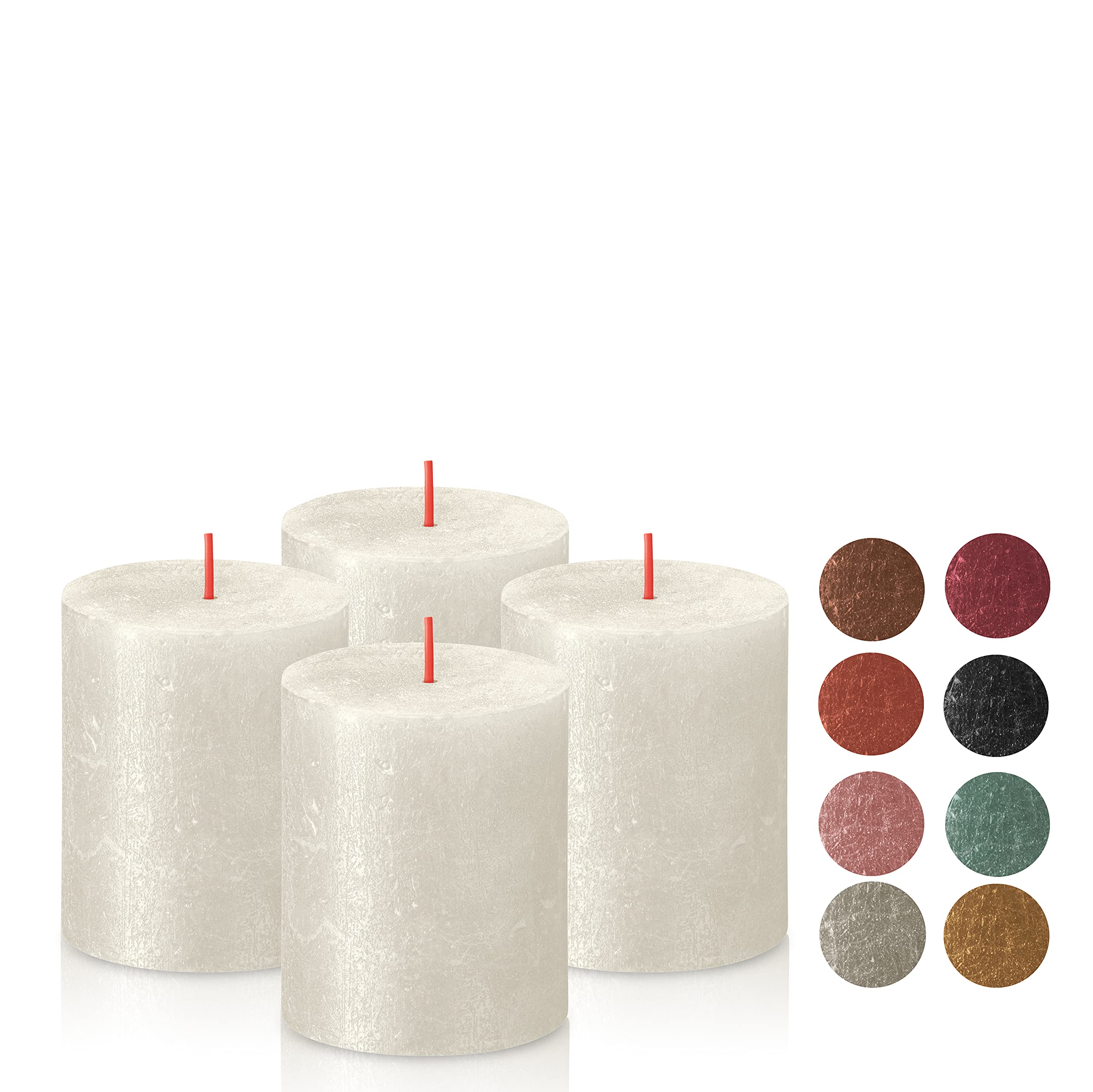 Bolsius Rustic Metallic Pillar Candles Luxury Decoration Sunset Shimmer Pillars - Good