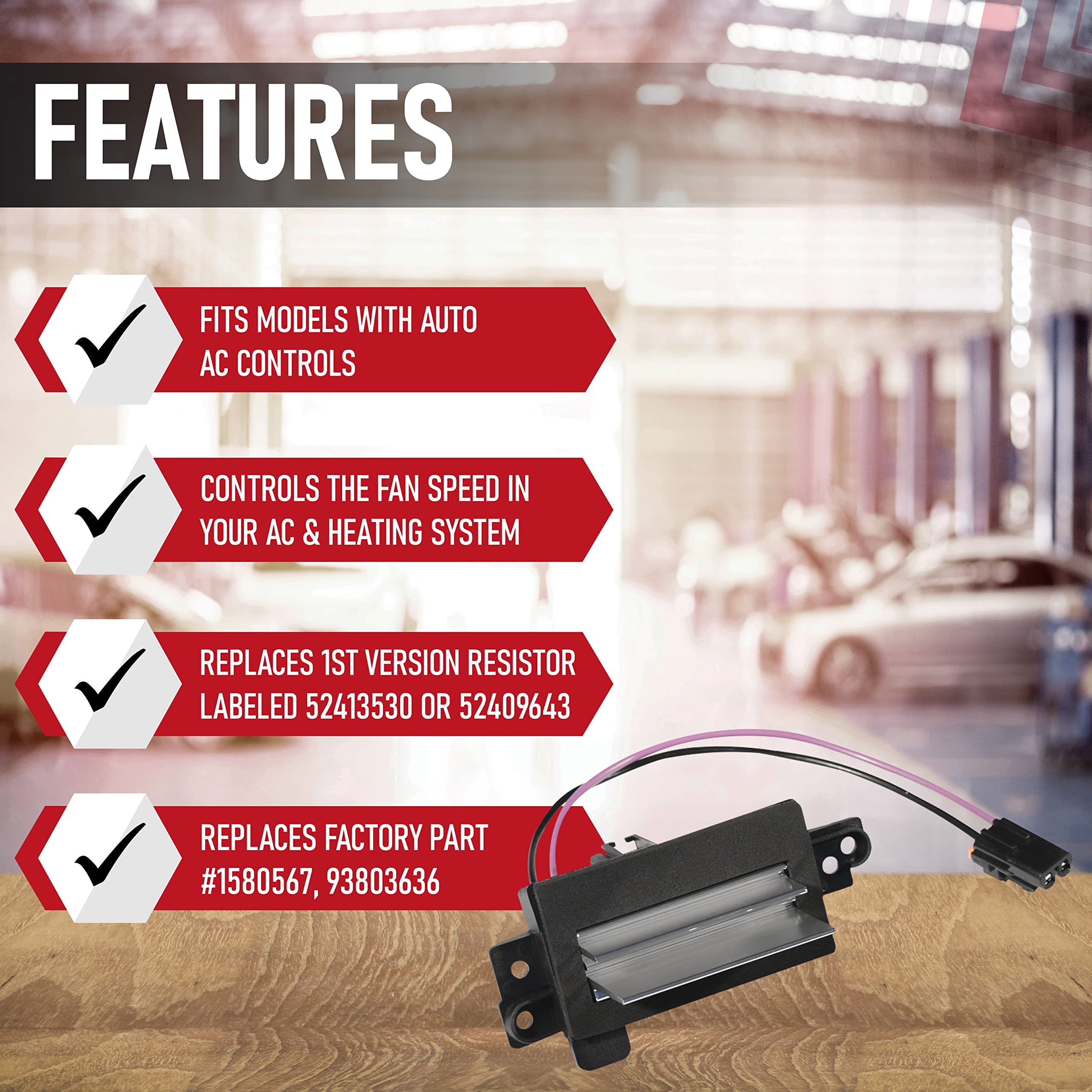 AC Blower Control Module - Replaces 1580567, 93803636, 89018778 - Compatible with Chevy, Cadillac, GMC and Other GM Vehicles - Silverado, Trailblazer, Envoy, Sierra, Rainier - Heater Blower Resistor - Very Good