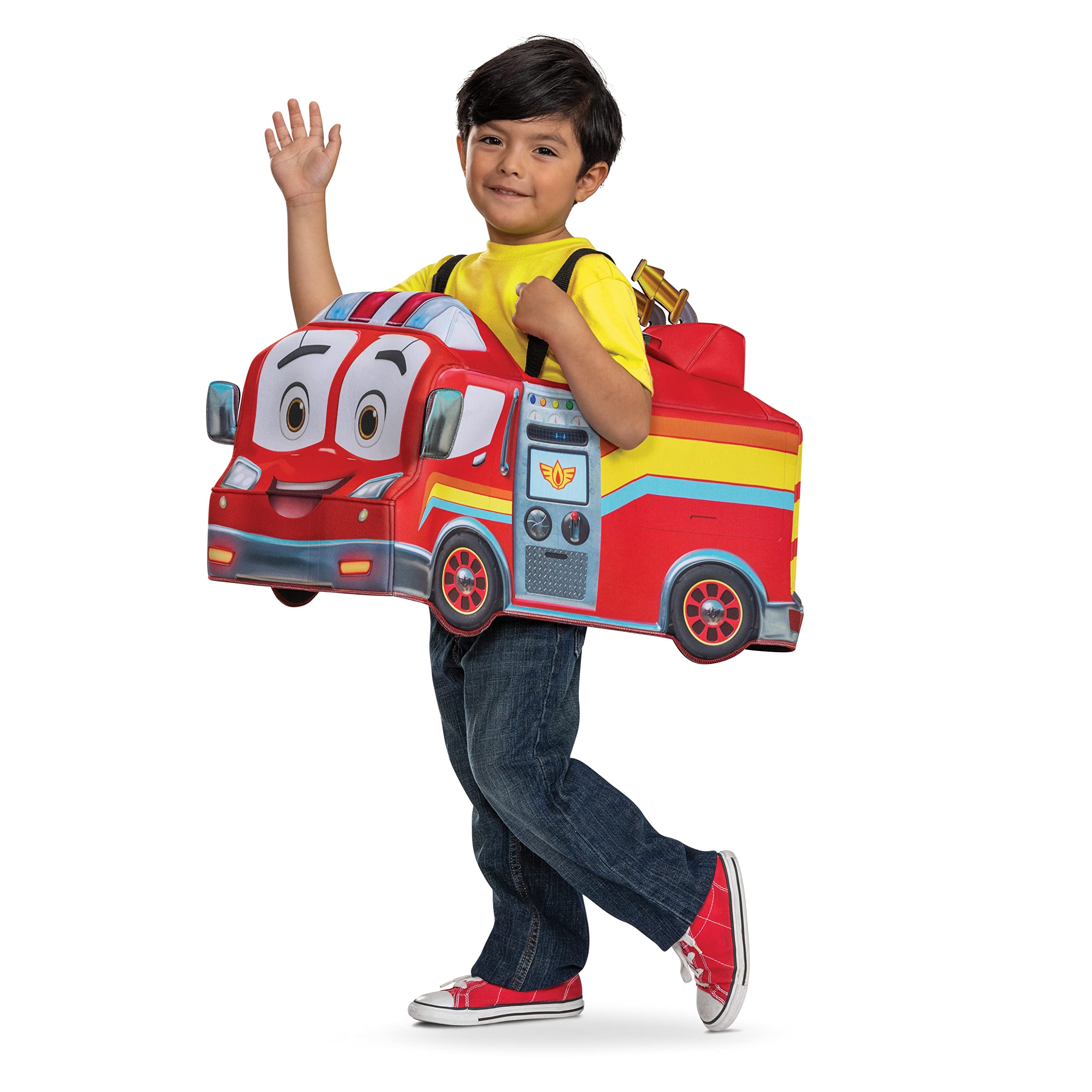 Disguise Bo 3D Vehicle Ride-On Costume, Official Firebuds Toddler Dress Up Accessory, Up to Size 6