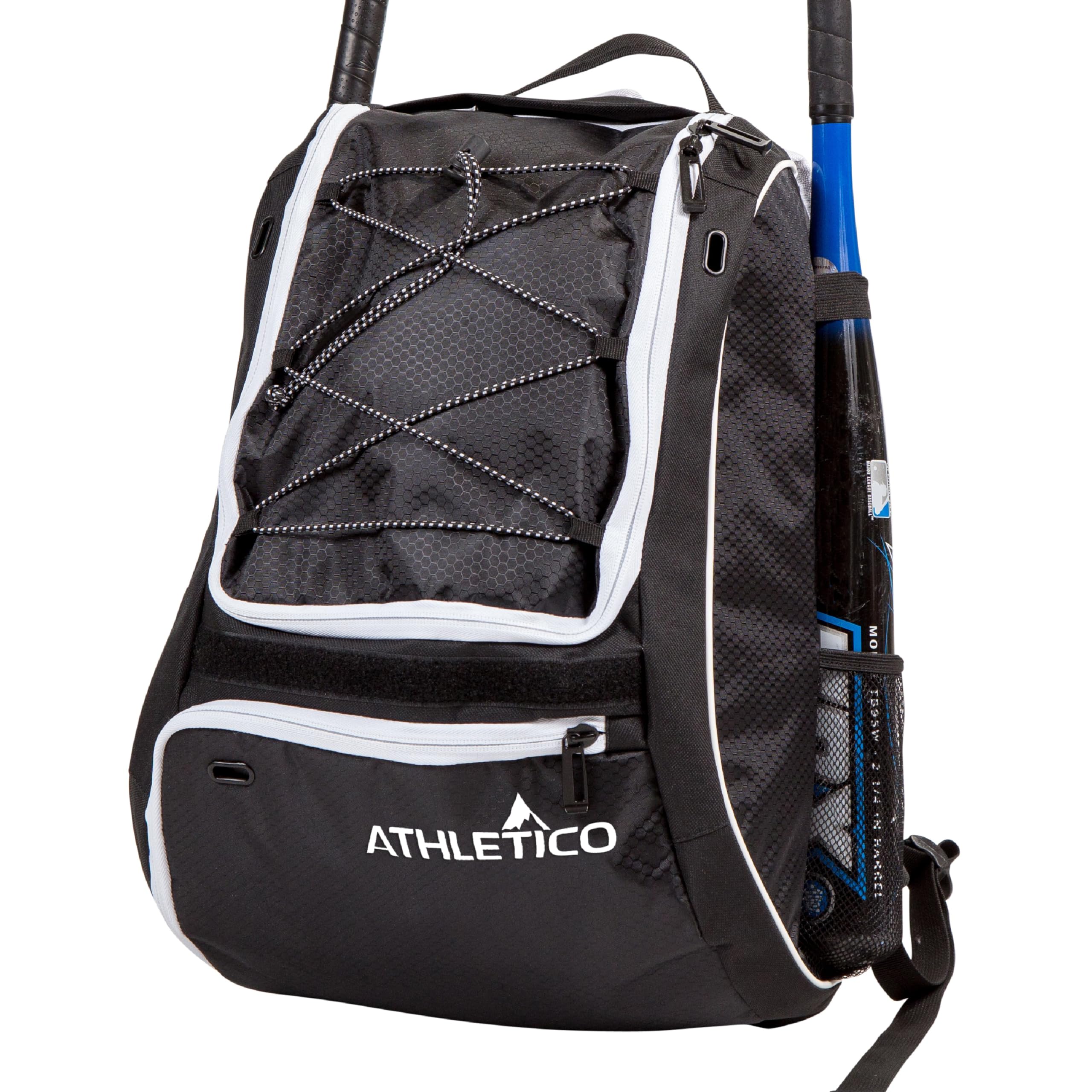 Athletico Baseball Bat Bag - Backpack for Baseball, T-Ball & Softball Equipment & Gear for Youth and Adults | Holds Bat, Helmet, Glove, & Shoes |Shoe Compartment & Fence Hook - Like New