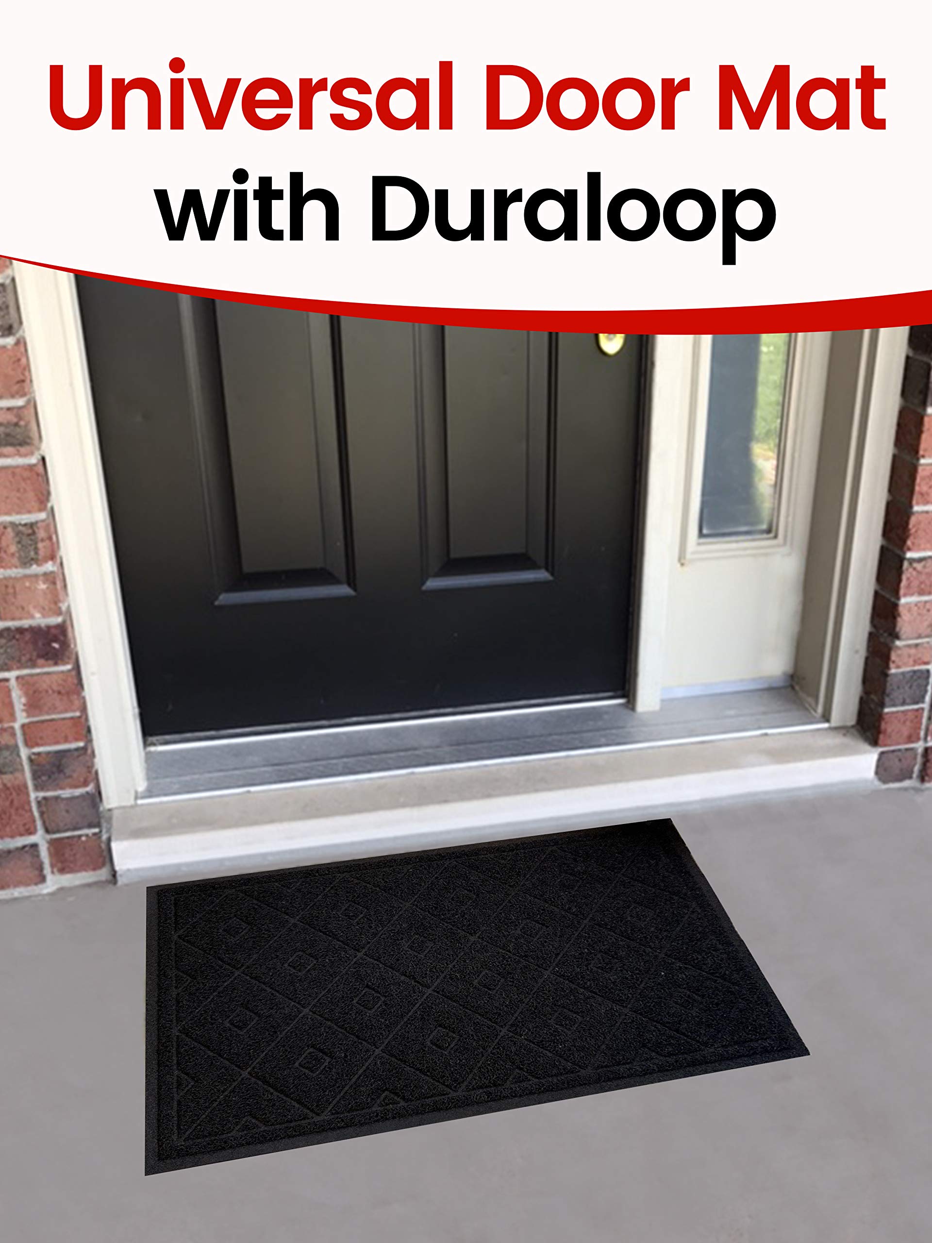 SlipToGrip Universal Door Mat – Plaid Design – Anti Slip, Durable & Washable – Duraloop Mesh Entrance Outdoor & Indoor Welcome Mat – Dirt and Dust Absorber - Like New