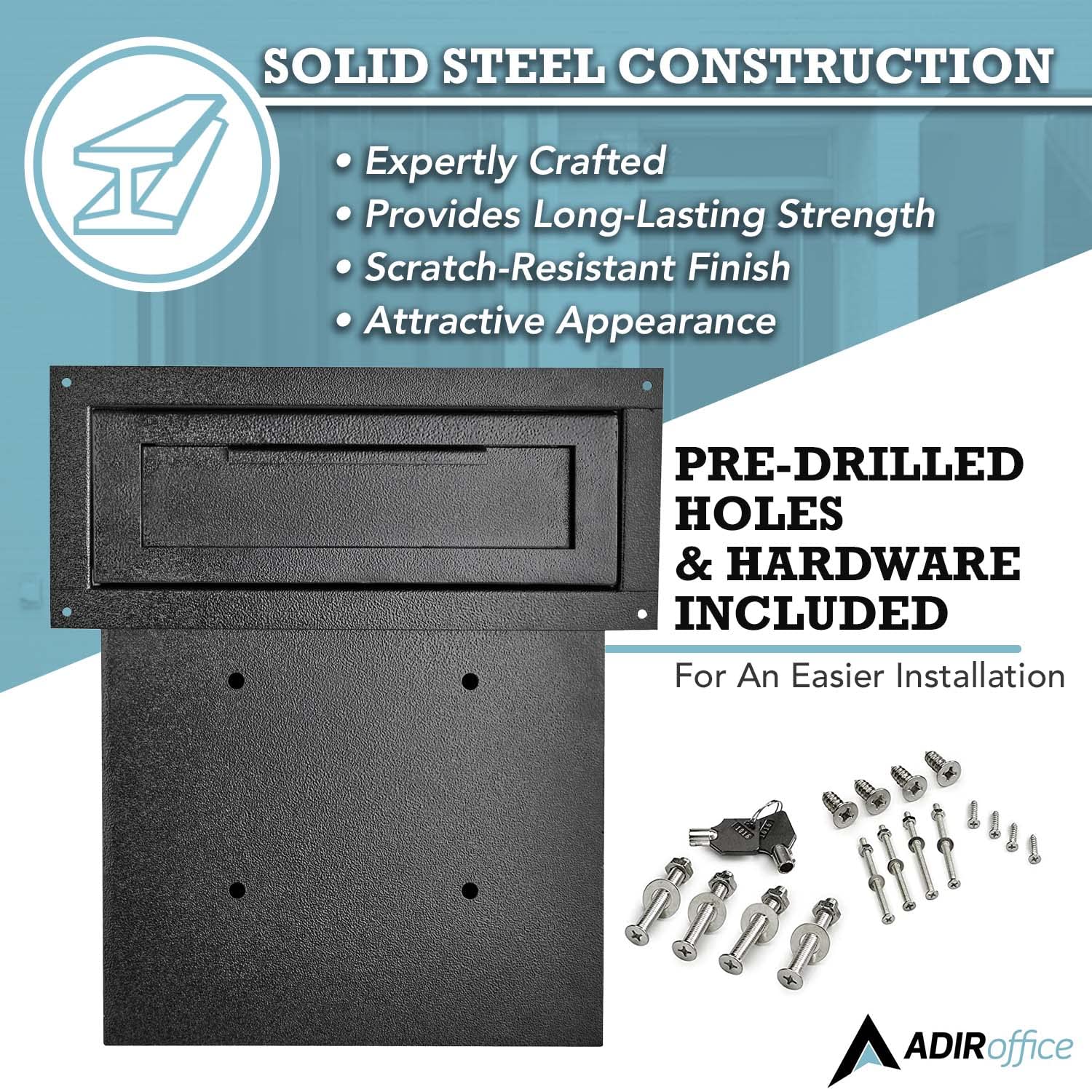 AdirOffice Through-The-Door Safe Locking Drop Box - Like New