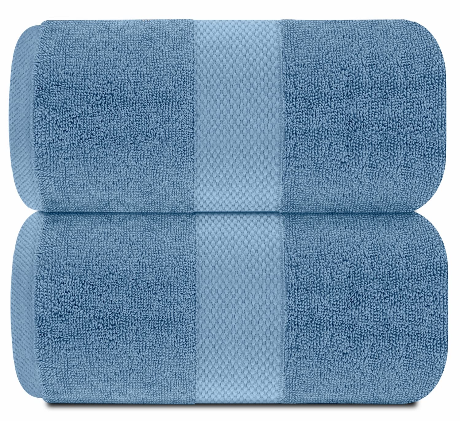 White Classic Luxury Soft Bath Sheet Towels - 650 GSM Cotton Luxury Bath Towels Extra Large 35x70 | Highly Absorbent and Quick Dry | Hotel Quality Extra Large Bath Towels Oversized, Light Blue, 2 Pack - Acceptable