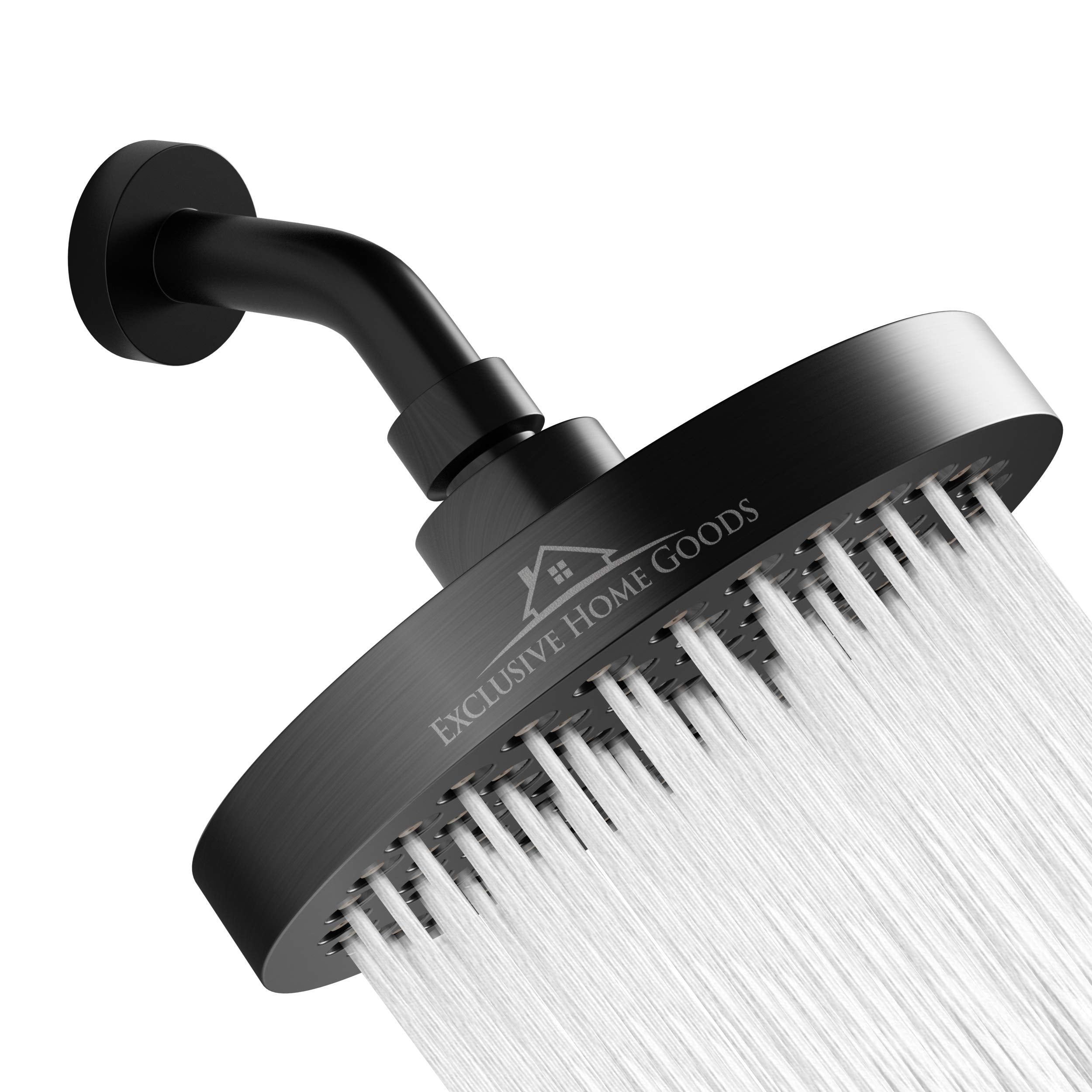 Luxury Rainfall Shower Head - High-Pressure showerhead Jets, rain shower head Ant-Clog Silicone Nozzles (1.8 GPM, Matte Black) - Like New