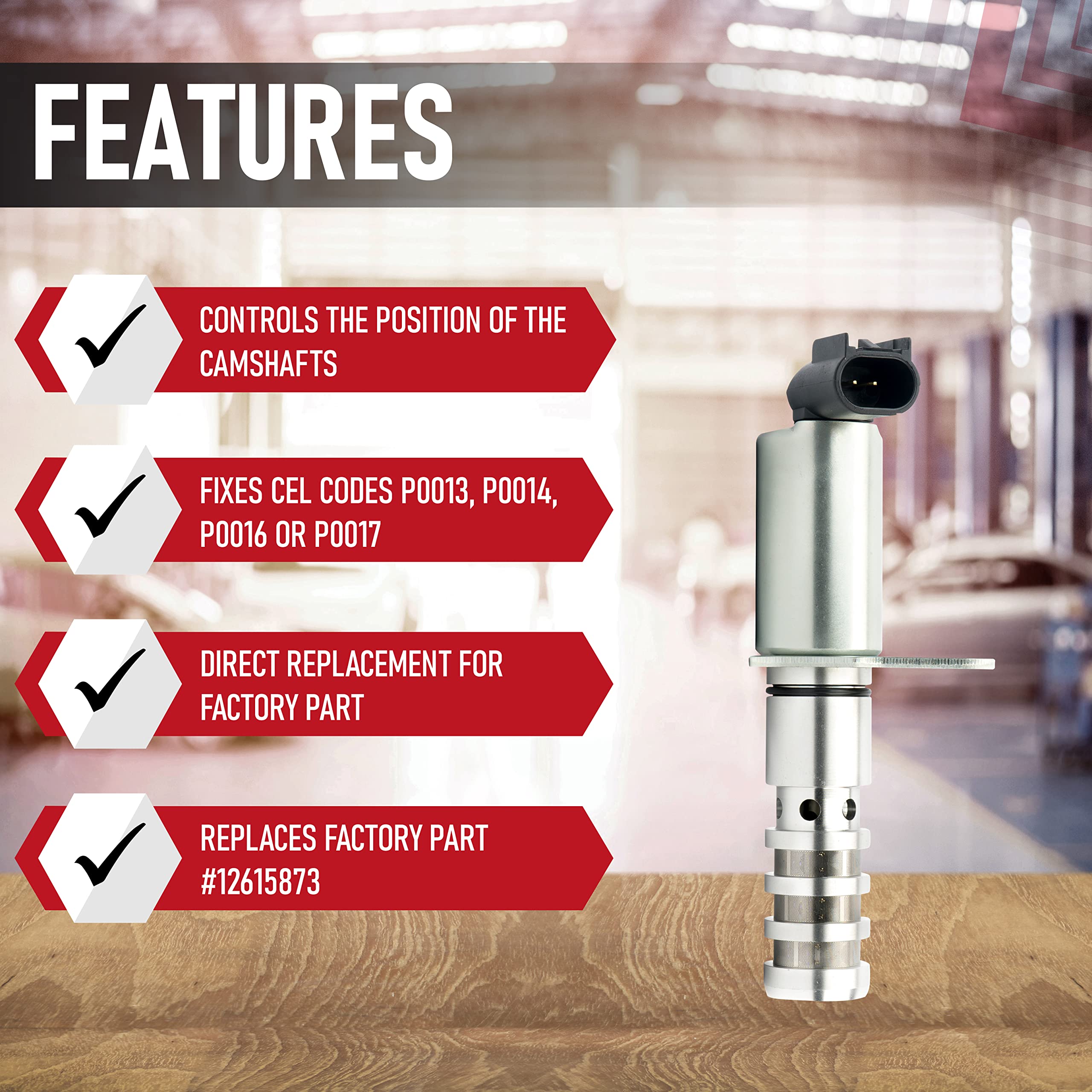 Exhaust Camshaft Position Actuator Solenoid - Variable Valve VVT - Replaces 12615873, 12602516, 917010 - Compatible with Chevy, Buick, GMC Vehicles & More Trailblazer, Envoy, Colorado, Canyon, Rainier - Good