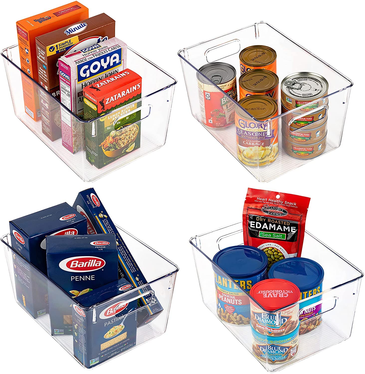 Homeries Pantry Organizer And Storage bins, Clear Cabinet Organizers And Storage for Kitchen, Pantry, Cabinets, Countertops, for Storing Packets, Spices, Sauce, Snacks, Cans, - Good