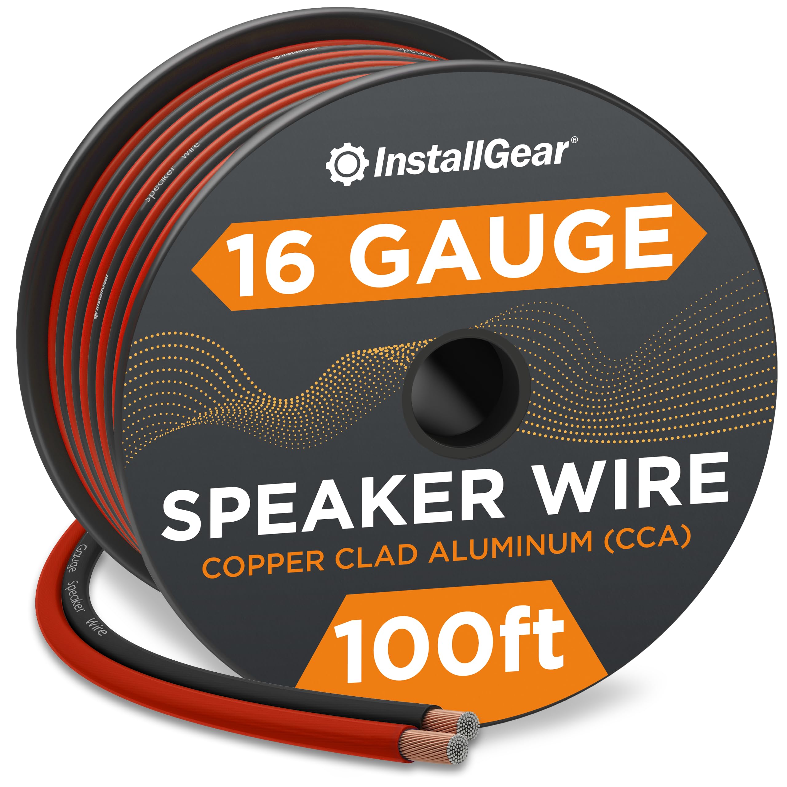 InstallGear 16 Gauge Wire AWG Speaker Wires True Spec and Soft Touch Cable Wire (100ft Red/Black) | Car Speaker Wire, Stereos, Home Theater Speakers, Surround Sound, Radio | 16 Gauge Speaker Wire - Acceptable