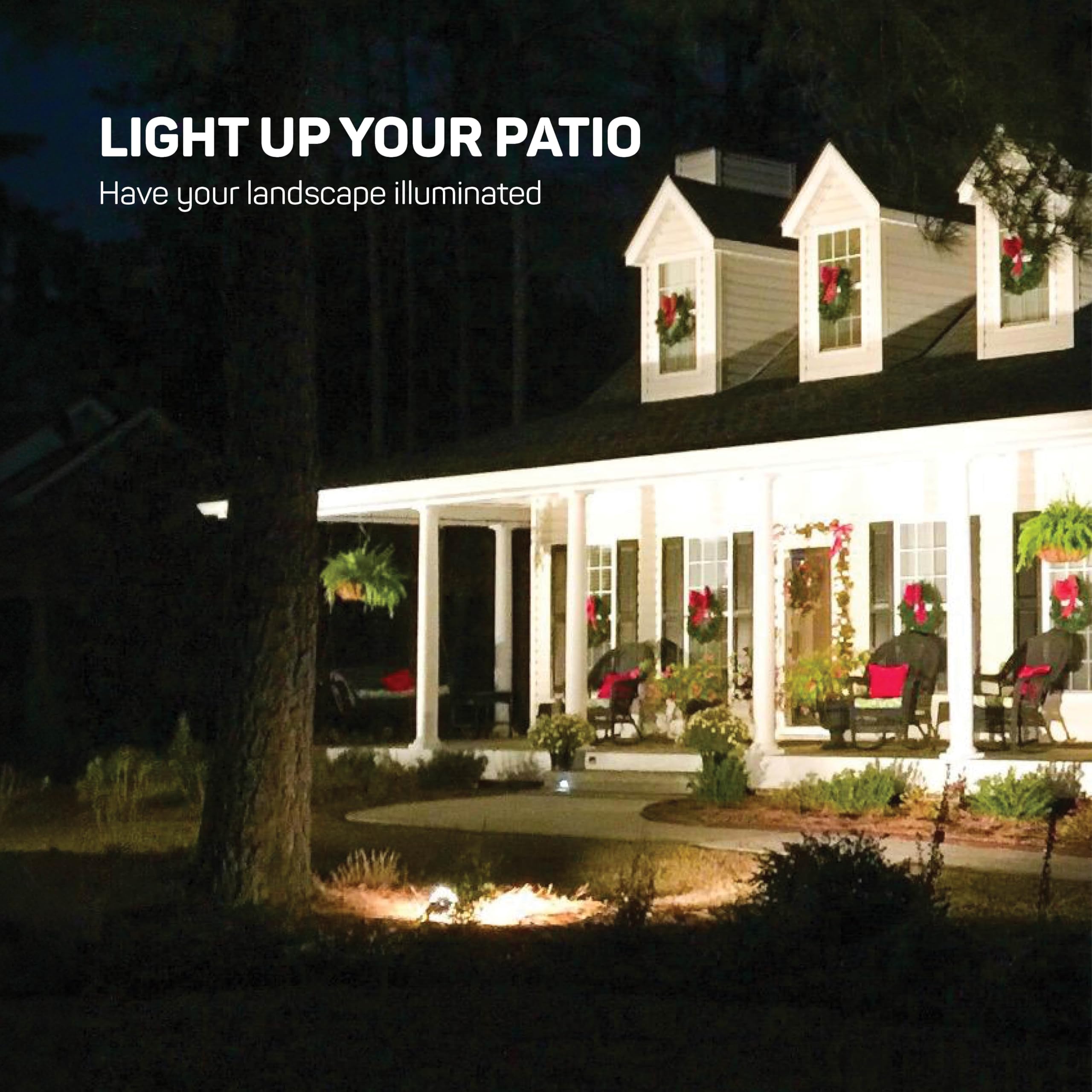 Outdoor Flood Light Holder - Floodlight Fixture With Stake & Wall Mount Base - Durable, Weather Resistant, Heavy Duty - ETL Listed 6-Ft Cord, Green Landscape Lamp. Use With 120 Volt PAR38 Bulb - Like New