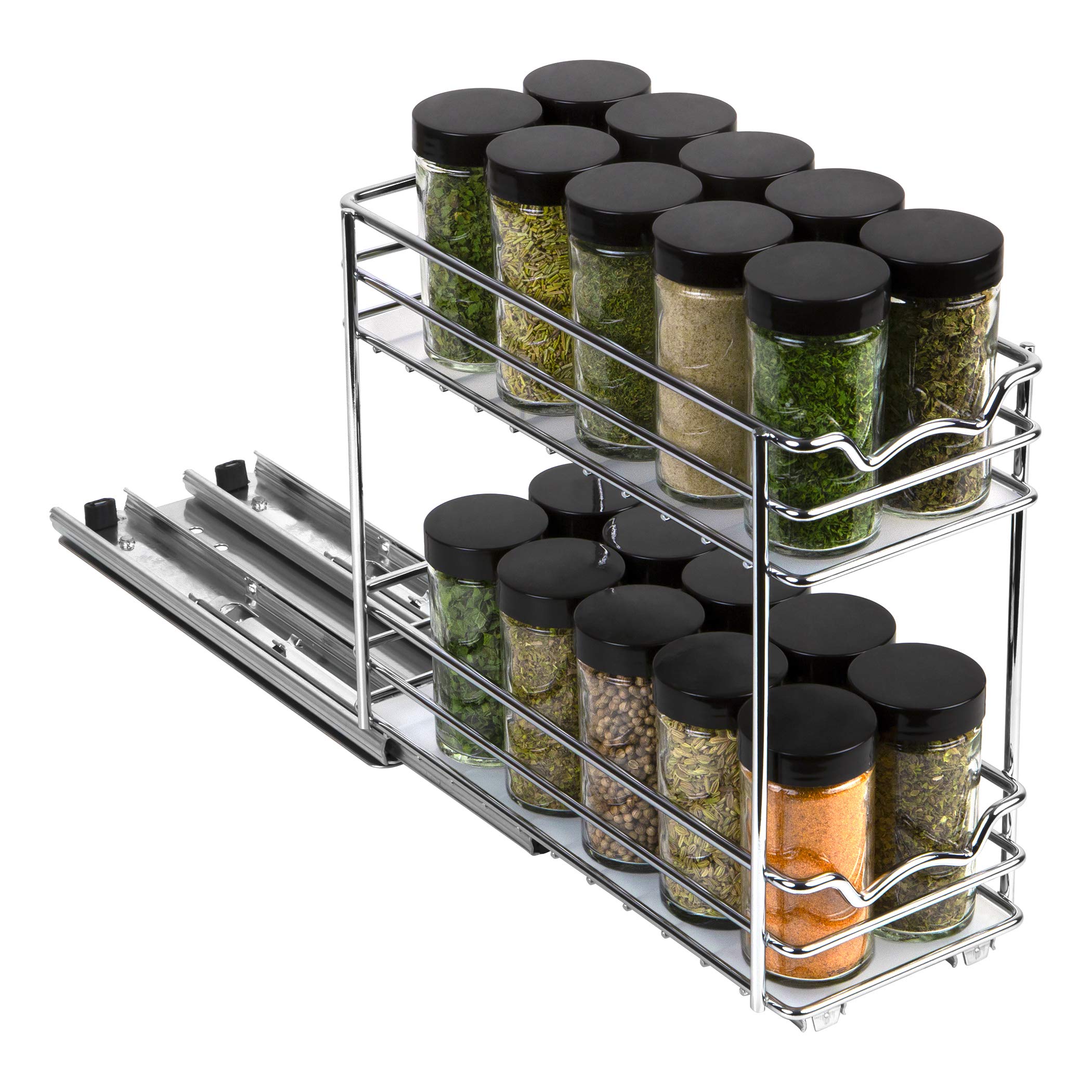 HOLDN� STORAGE Spice Rack Organizer for Cabinet, Heavy Duty - Pull Out Spice Rack 5 Year Warranty - Spice Organization 4" Wx10-3/8 Dx8-7/8 H - Spice Racks for Inside Cabinets & Pantry Closet - Very Good