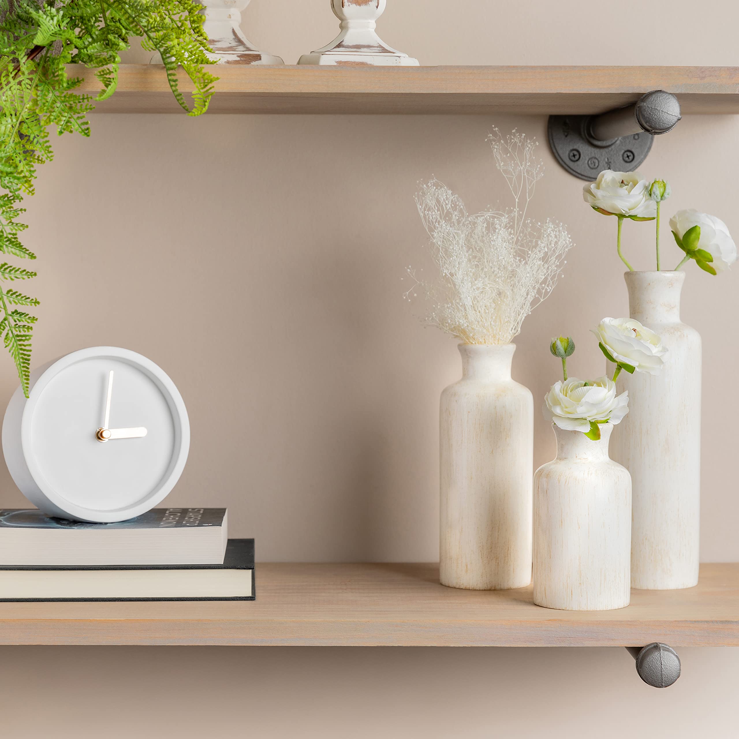 Vase Set - Vases for Decor, Perfect for Holding Pampas Grass, Dried/Fresh Flowers, Vases for Your Kitchen, Bedroom, Office, Living Room, Bathroom, or Shelf Decor (Rustic Luxe) - Like New