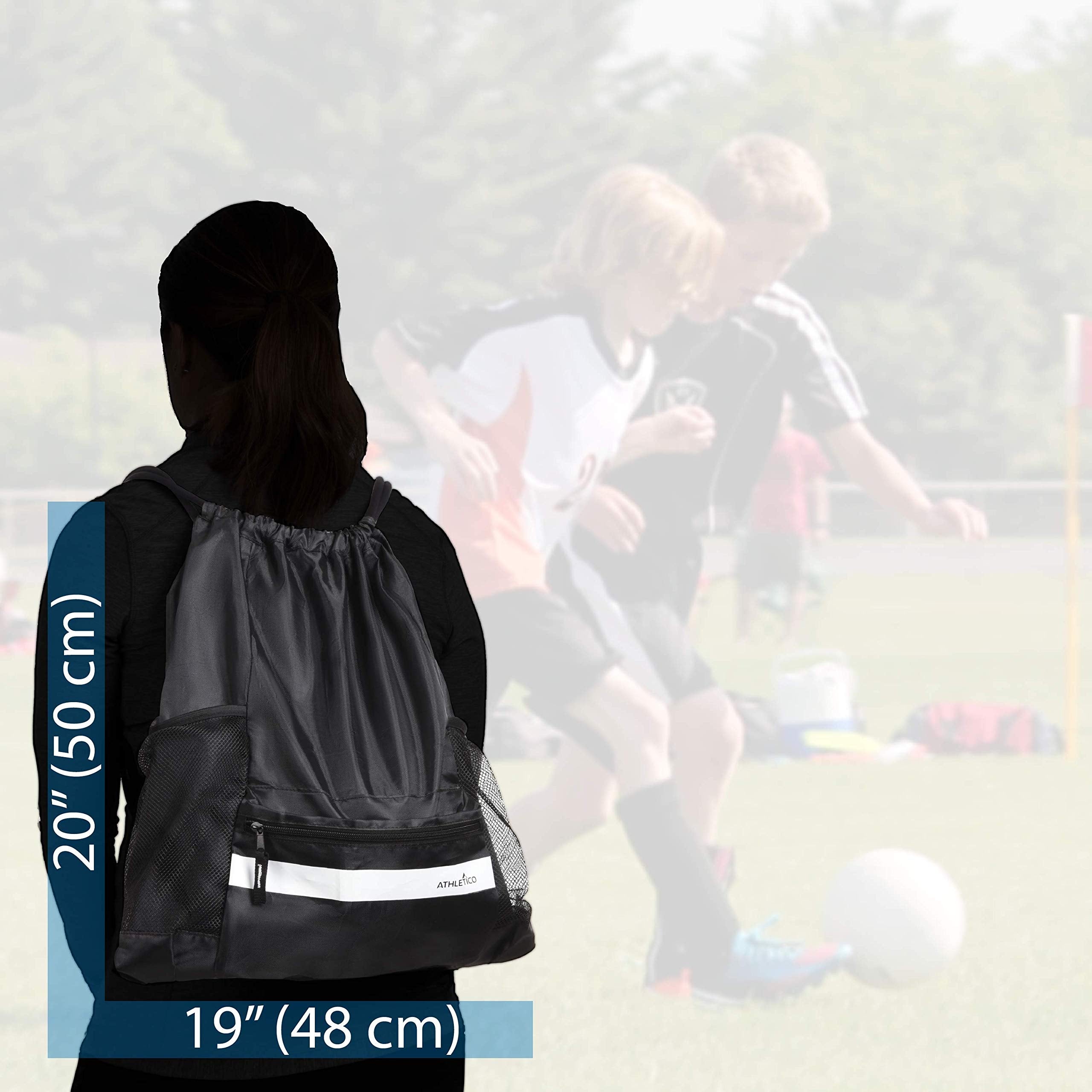Athletico Drawstring Soccer Bag - Soccer Backpack For Boys or Girls Can Also Carry Basketball or Volleyball  - Good