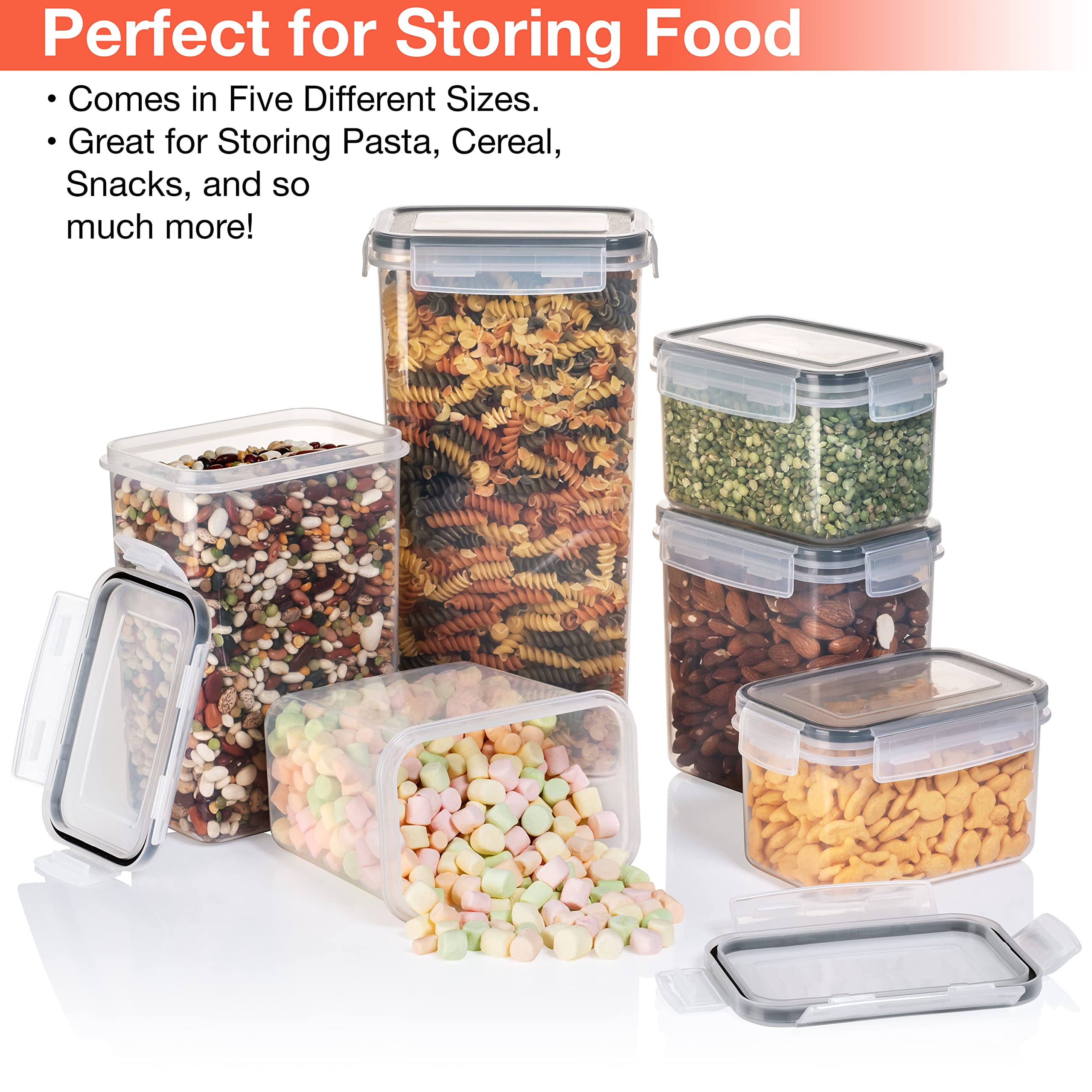 ClearSpace Airtight Food Storage Containers – Pack BPA Free Kitchen Organization Set for Pantry Organization and Storage, Plastic Canisters with Durable Lids Ideal for Cereal, Flour & Sugar  - Like New