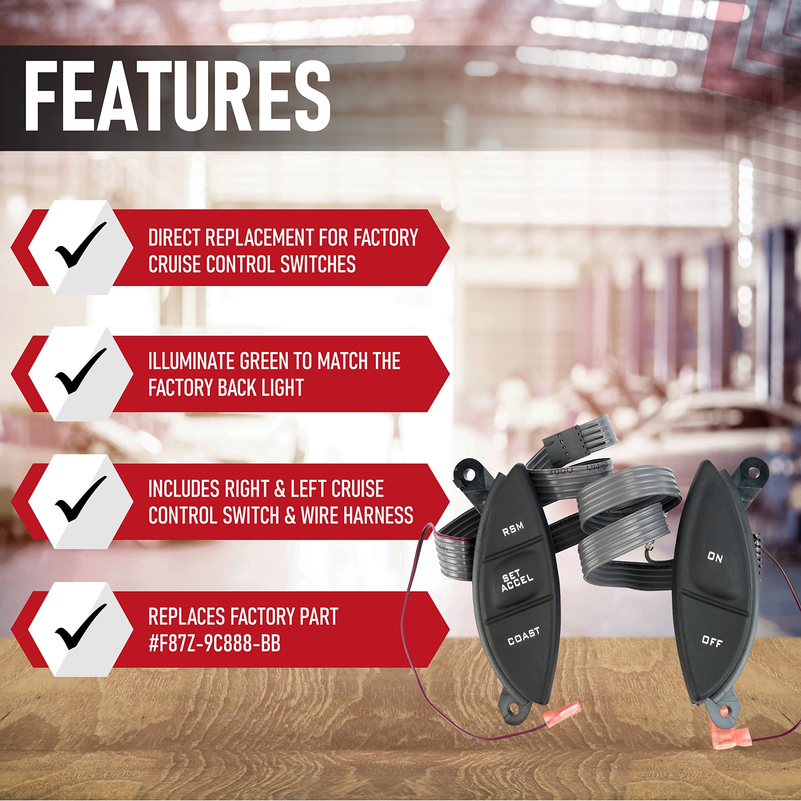 Steering Wheel Mounted Cruise Control Switch, Compatible with Ford & Mercury Vehicles - Ranger, Explorer, Explorer Sport Trac, F150 - Replaces F87Z9C888BB 2001 2000 2003 2002 - Like New