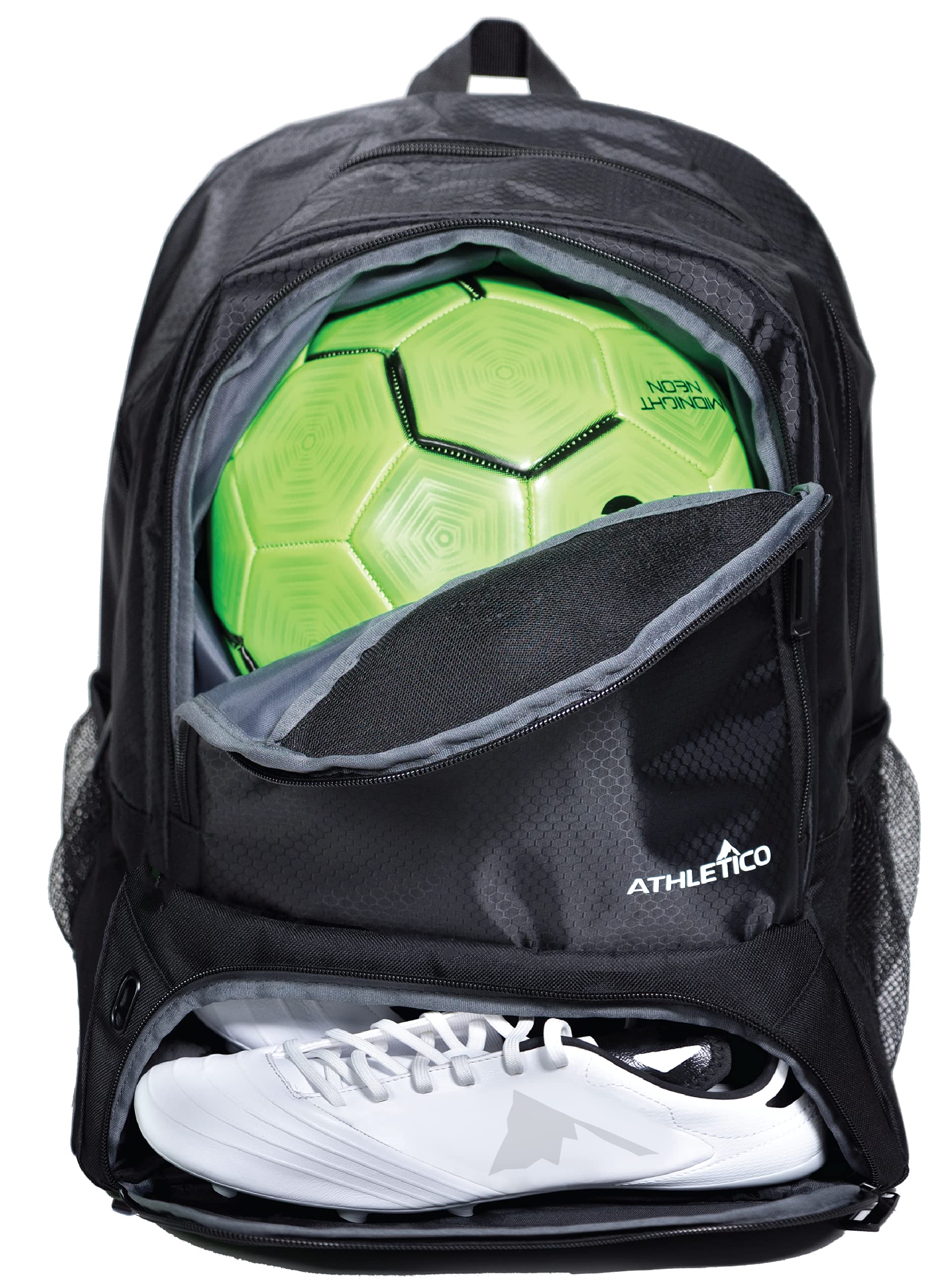 Athletico Youth Soccer Bag - Soccer Backpack & Bags for Basketball, Volleyball & Football | Includes Separate Cleat and Ball Compartment - Acceptable