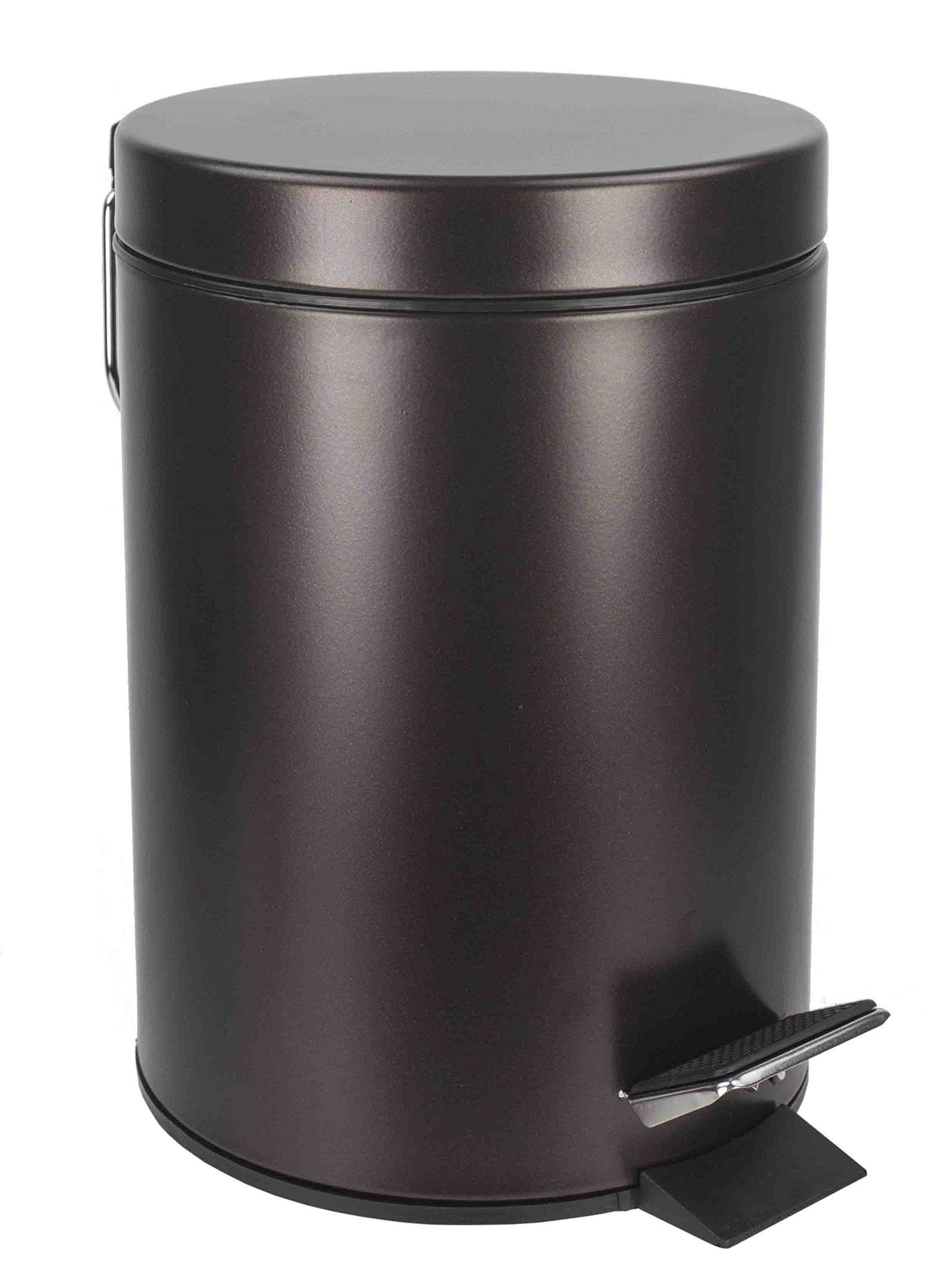 Home Basics 3 Liter Step Open Garbage Trash Can, Waste Basket Bin For Bathroom, Kitchen, Office, Bronze - Like New