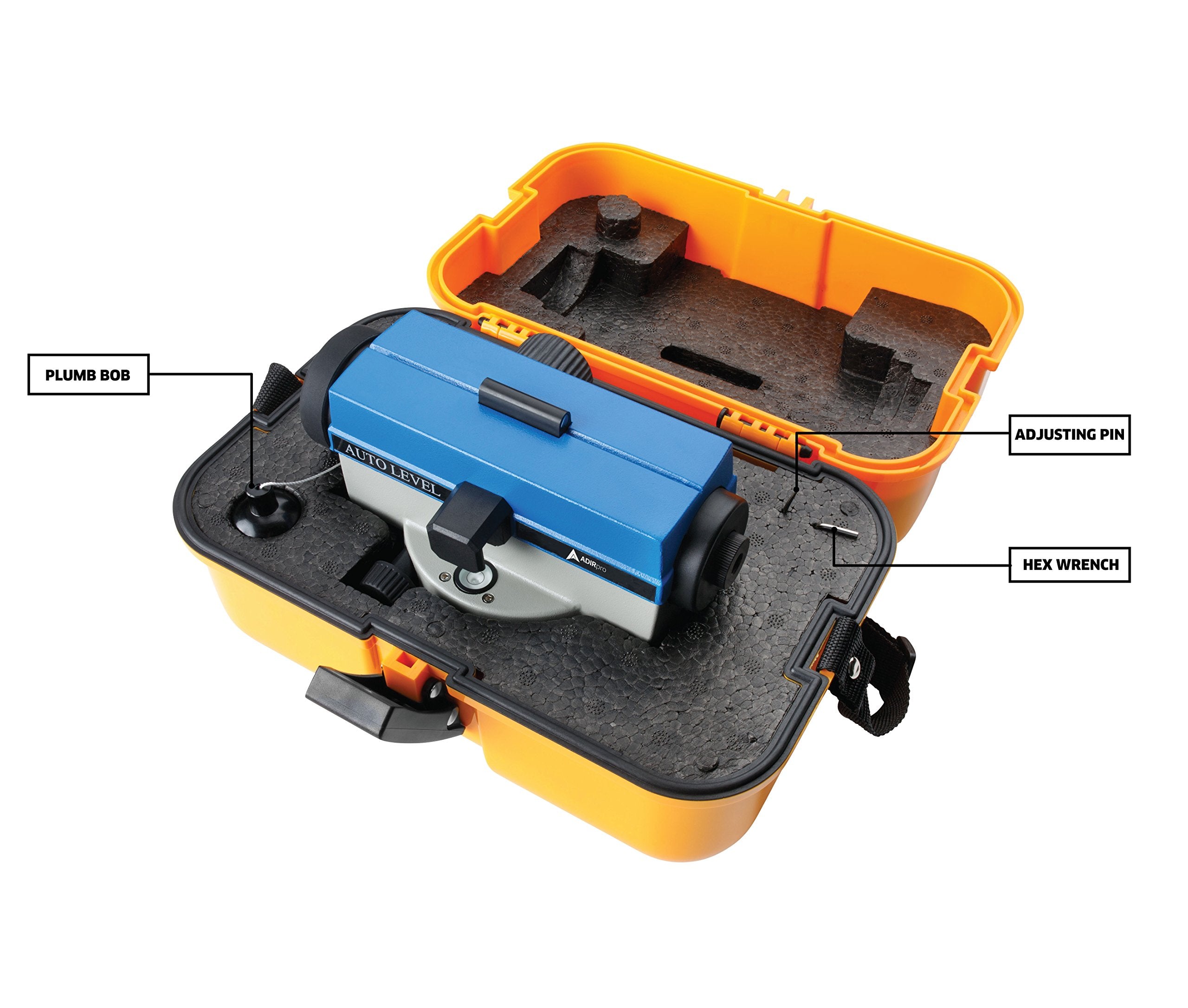 AdirPro 32x Optical Auto Level | Self-Leveling Tool for Builders & Contractors | Excellent Accuracy | Perfect for Use In Low Light | Waterproof Measuring Instrument - Like New