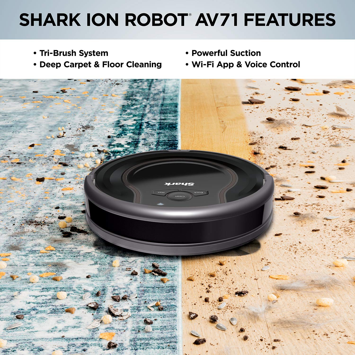 Shark ION Robot Vacuum, Wi Fi Connected, 120min Runtime, Compatible with Alexa, Multi Surface Cleaning - Acceptable