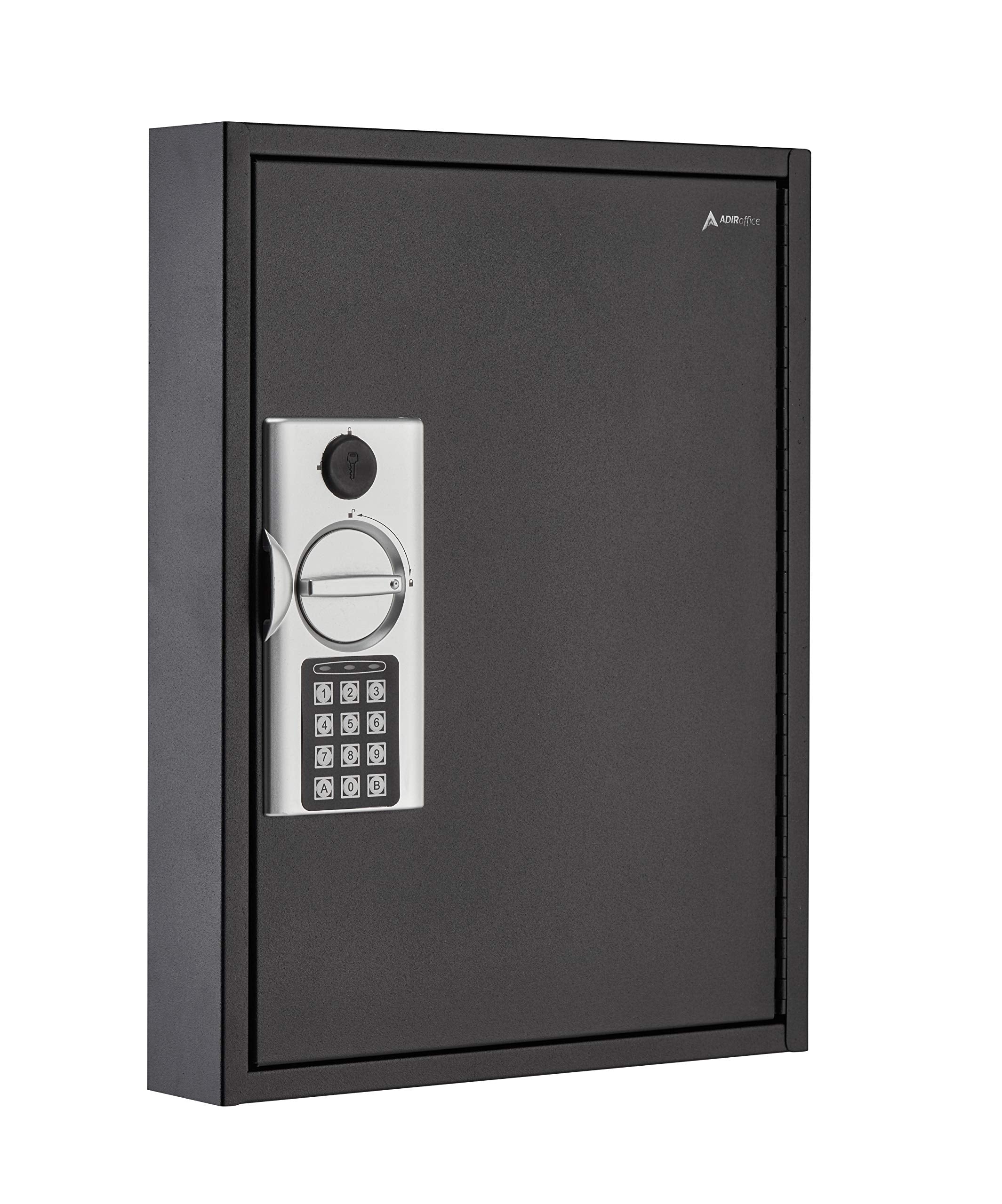 AdirOffice 60 Hooks Key Cabinet with Digital Lock - Heavy Duty Secured Storage, Steel- Ideal for Homes Hotels Schools & Businesses (Black) - Very Good