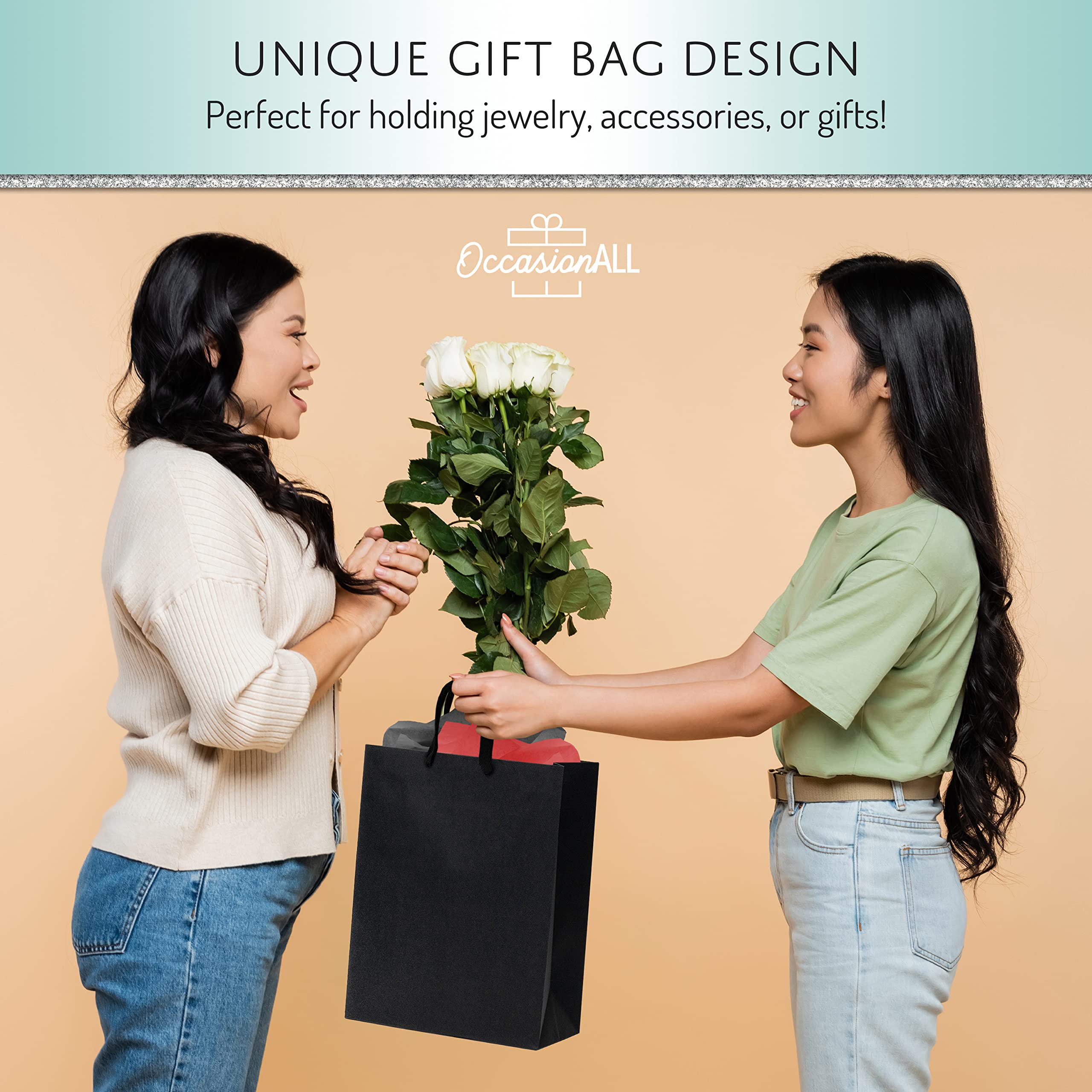 OccasionALL Gift Bags - Designer Paper Wine Bottle Bags with Handle - Good