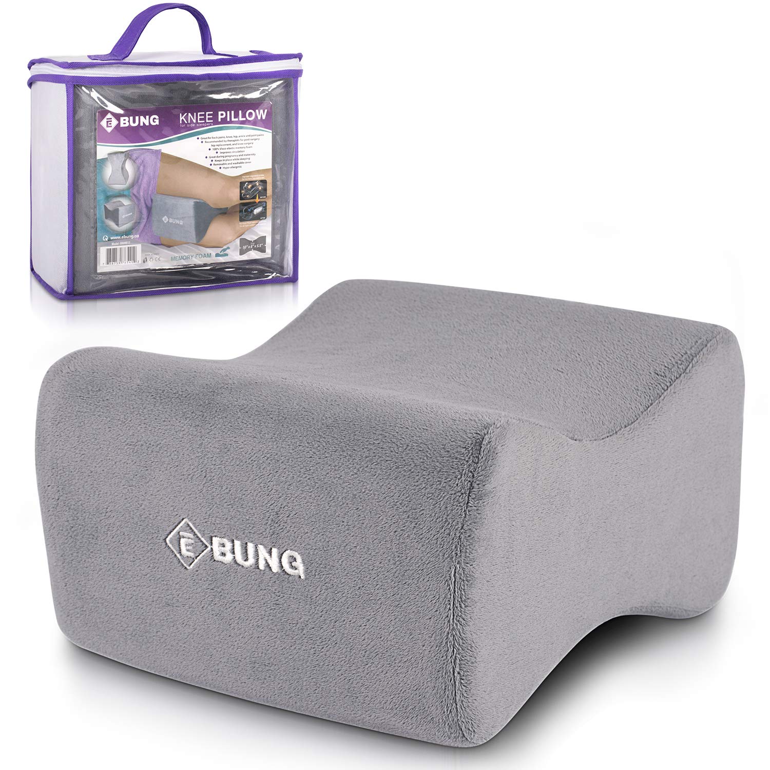 Knee Pillow & Leg Pillow for Hip, Back, Leg, Knee Pain Relief - Ideal for Side Sleepers, Pregnancy and Right Spine Alignment a?��Memory Foam Wedge Contour with Washable Cover  - Like New