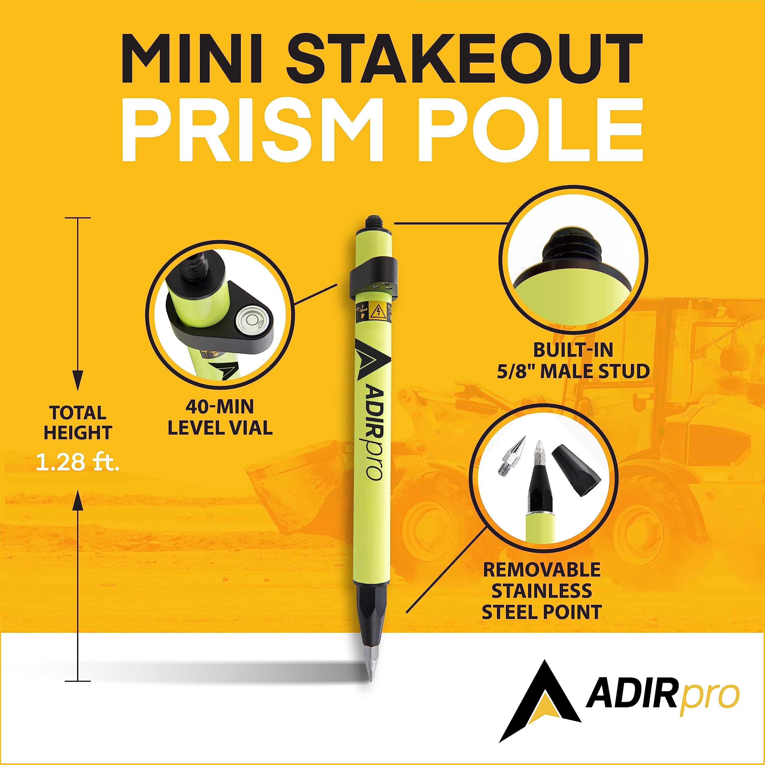 AdirPro Mini Stakeout Prism Pole - Good